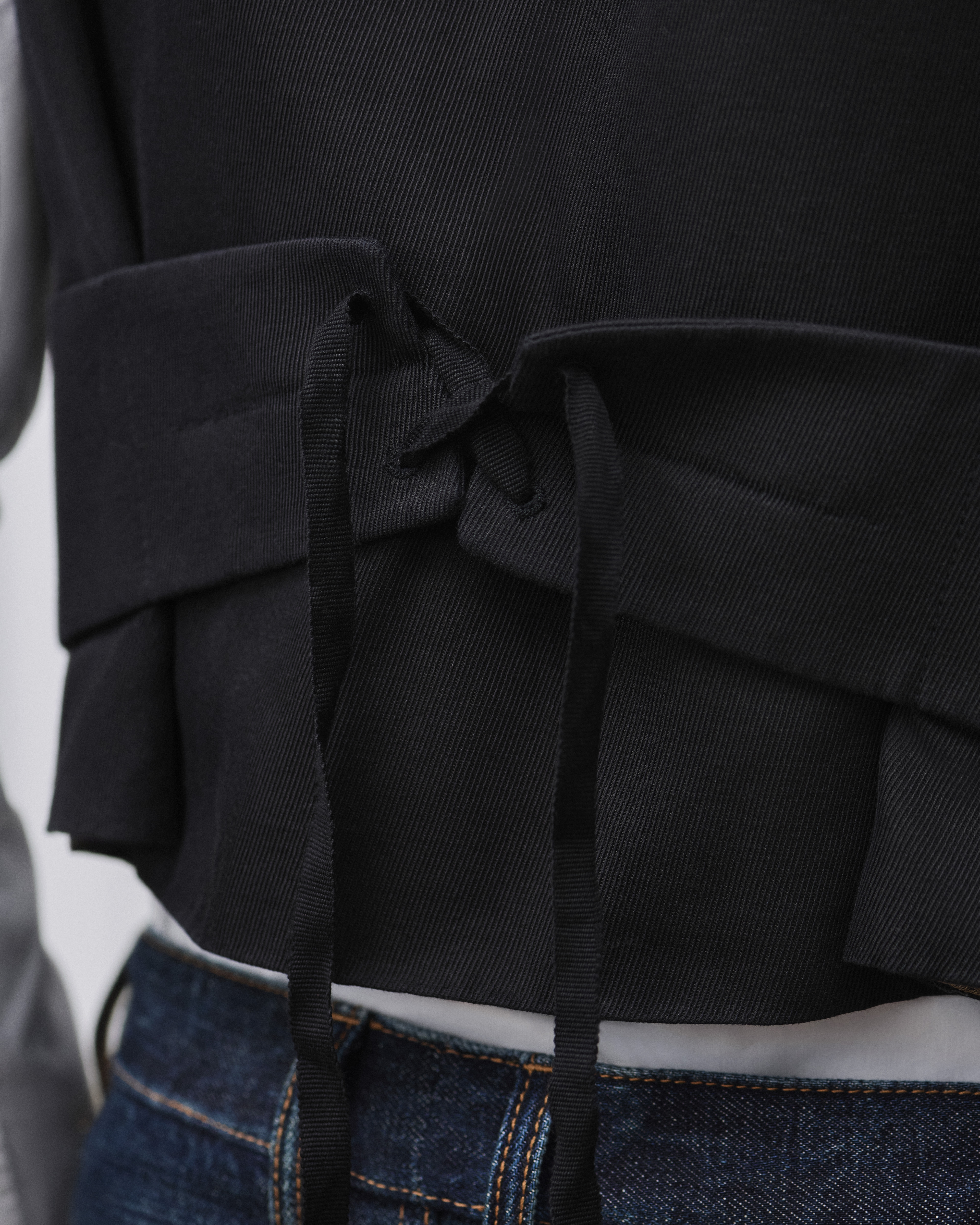 look_image_alt_prefix 雙面背心 藍色蘇格蘭格紋絲綢混紡天鵝絨 E10