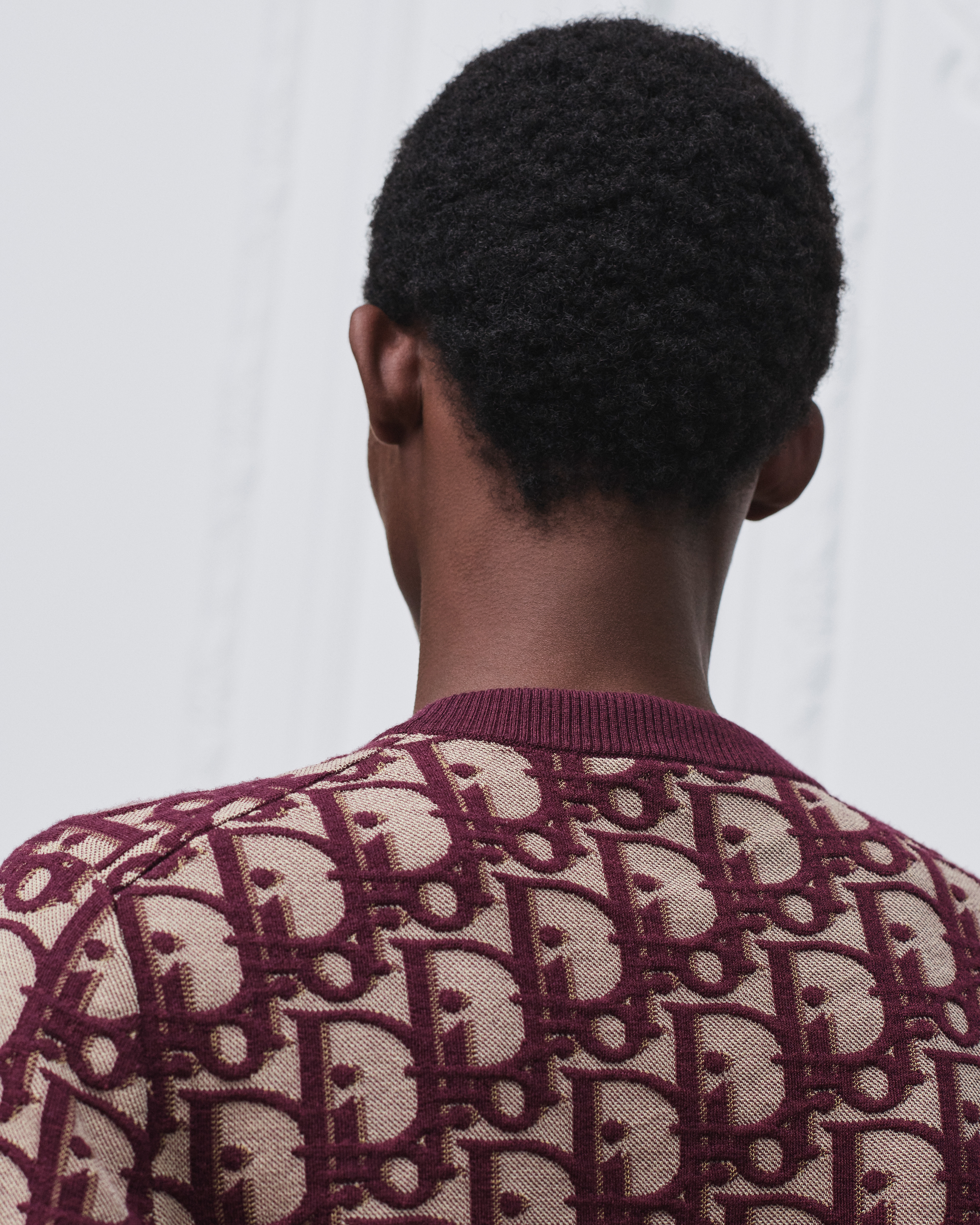 look_image_alt_prefix Dior Oblique 毛衣 酒紅色棉、羊毛和絲綢混紡緹花 E09