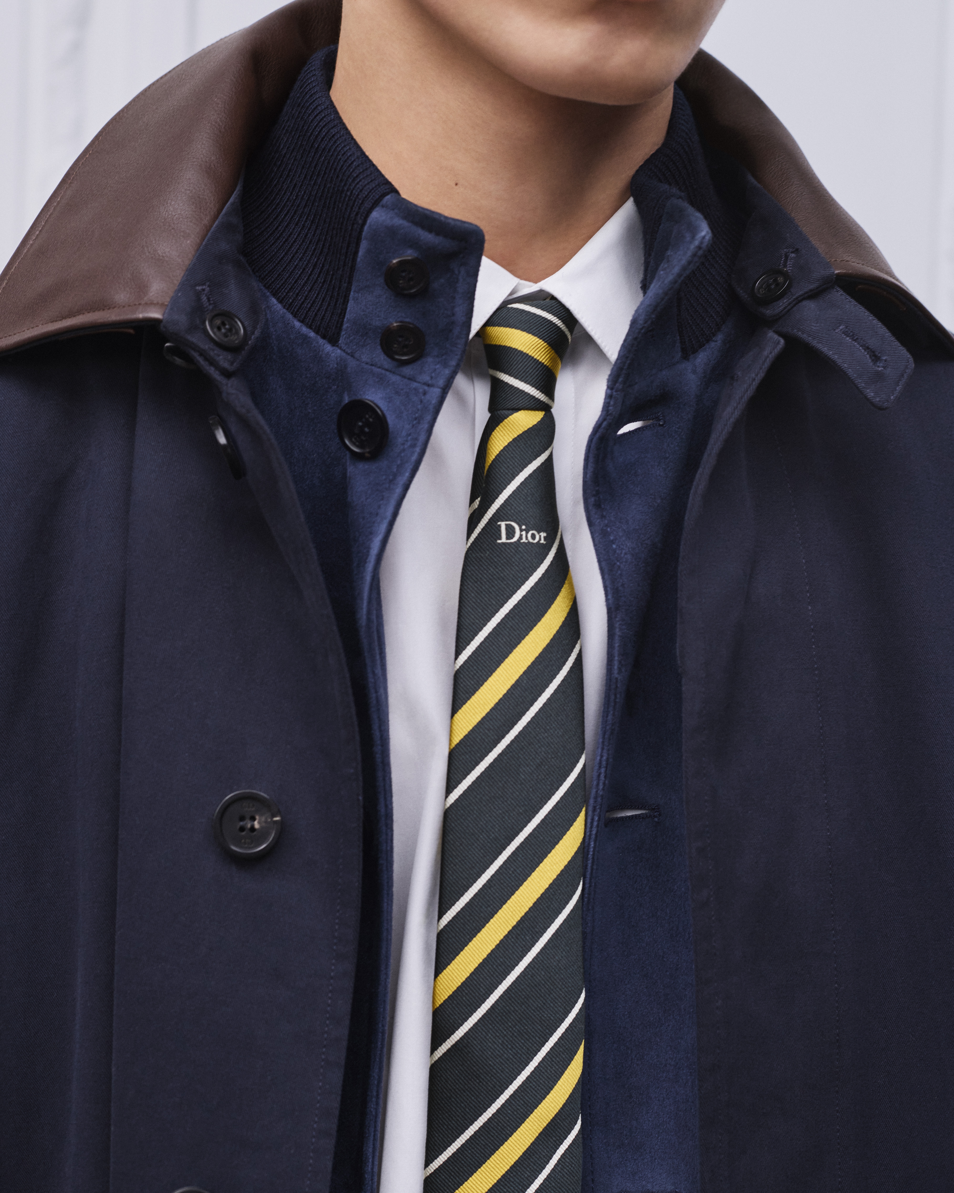 look_image_alt_prefix Dior 刺繡大褸 藍色棉質斜紋布 E04