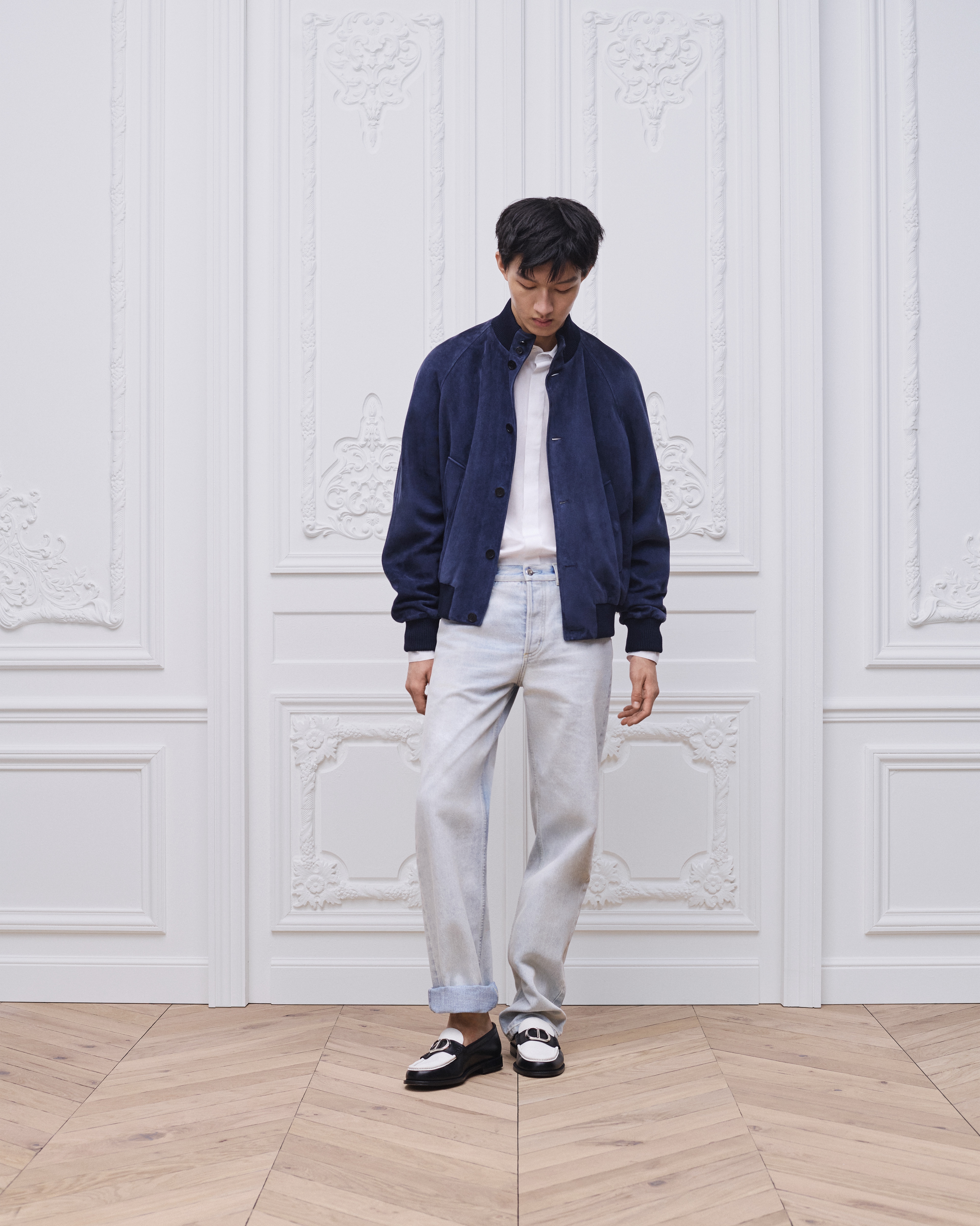 look_image_alt_prefix Jaqueta Harrington Pele de cordeiro azul-marinho E08