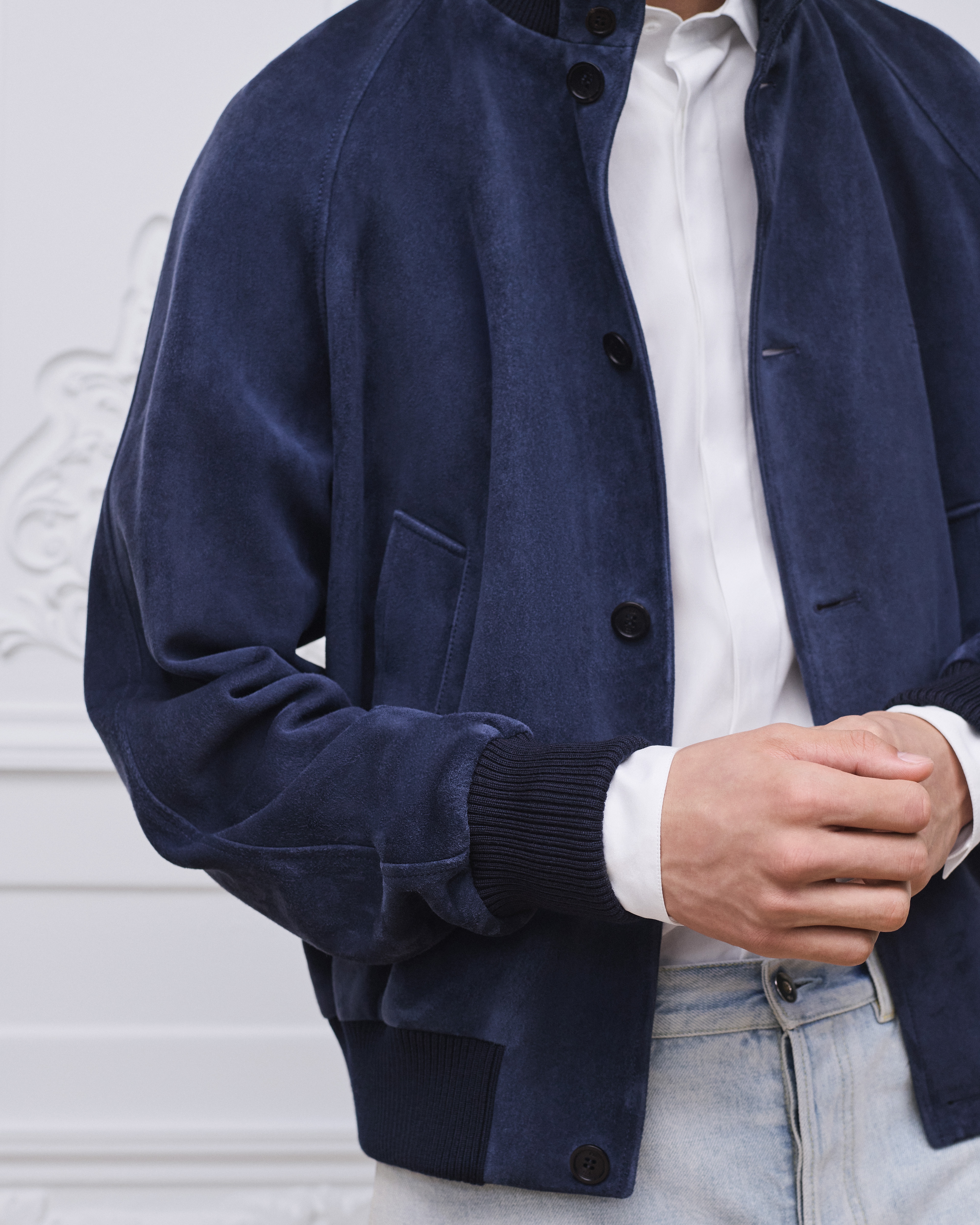 look_image_alt_prefix Jaqueta Harrington Pele de cordeiro azul-marinho E10