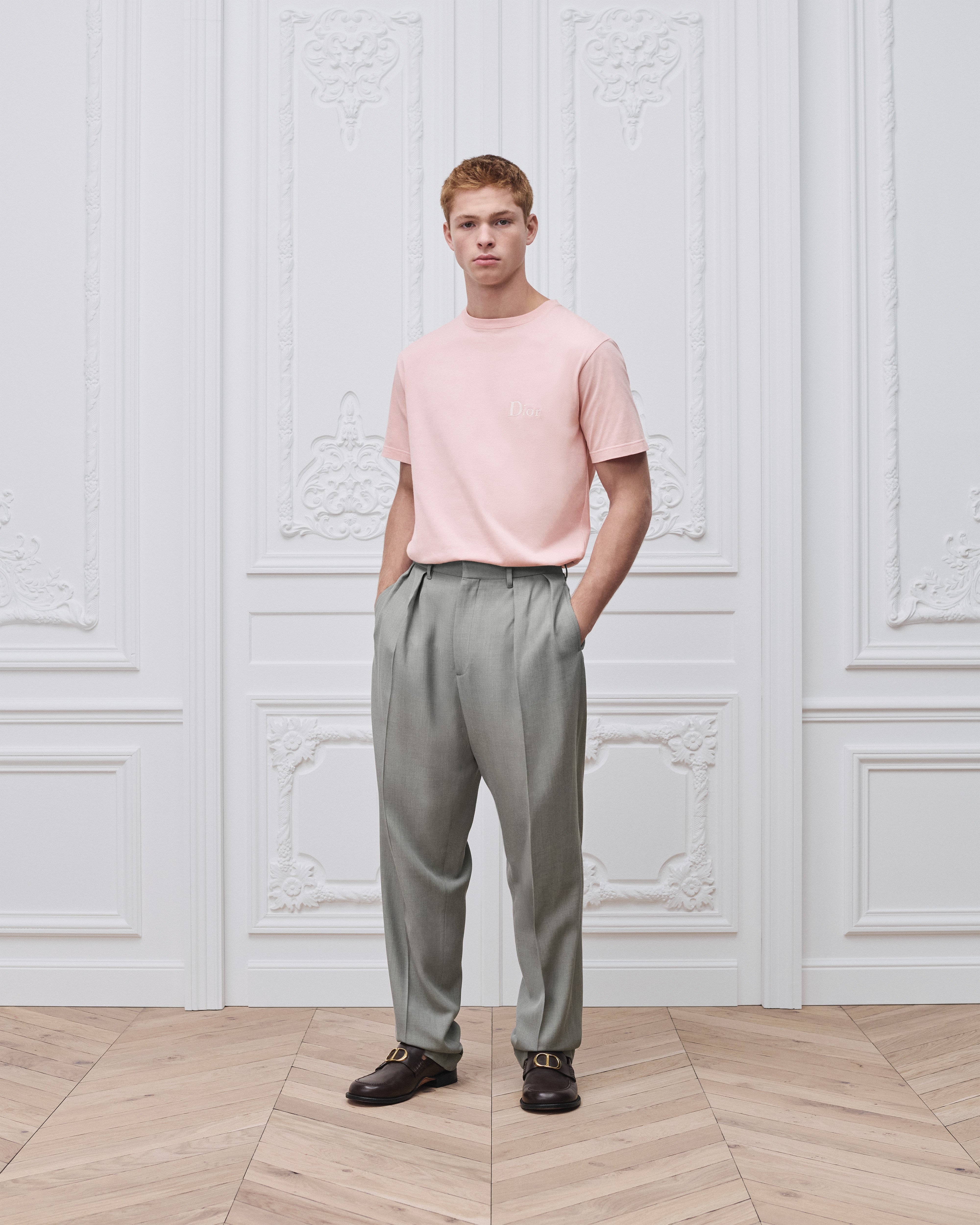 look_image_alt_prefix 寬鬆剪裁 Dior 刺繡 T 恤 粉紅色棉質針織布 E08