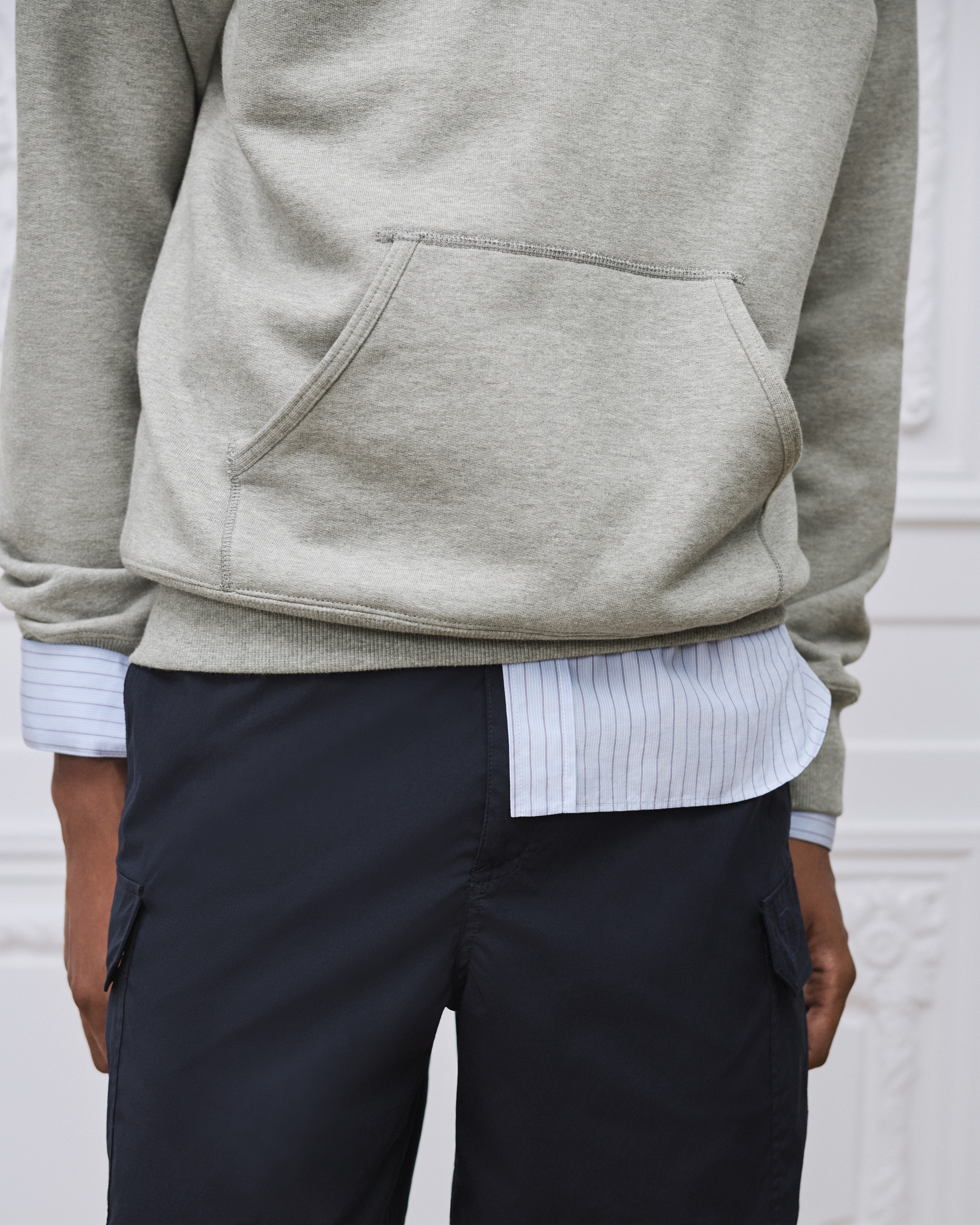 Look Hooded Sweatshirt with Dior Embroidery, Relaxed Fit Gray Cotton Fleece E10