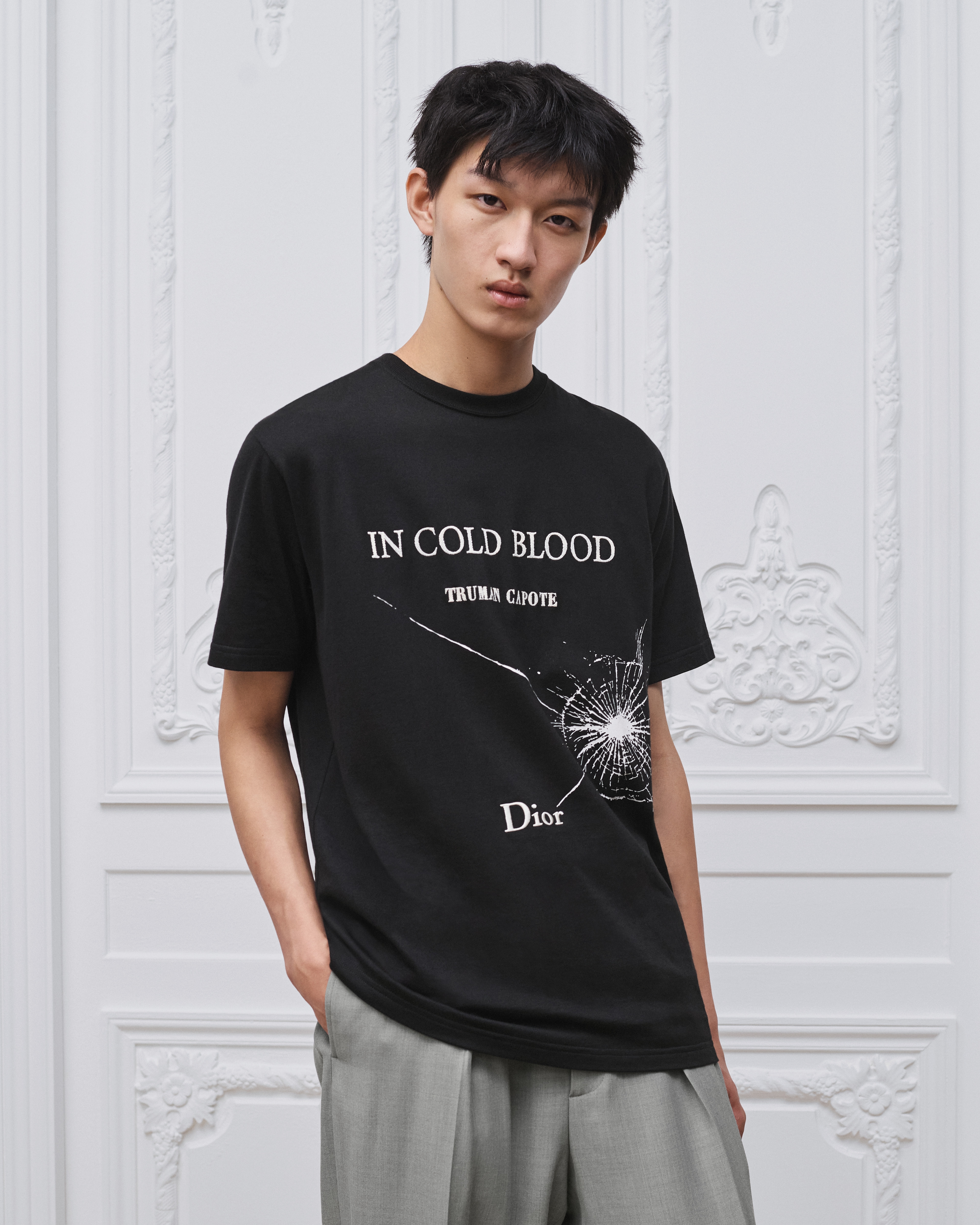 T-Shirt with Book Cover Embroidery and Print, Relaxed Fit