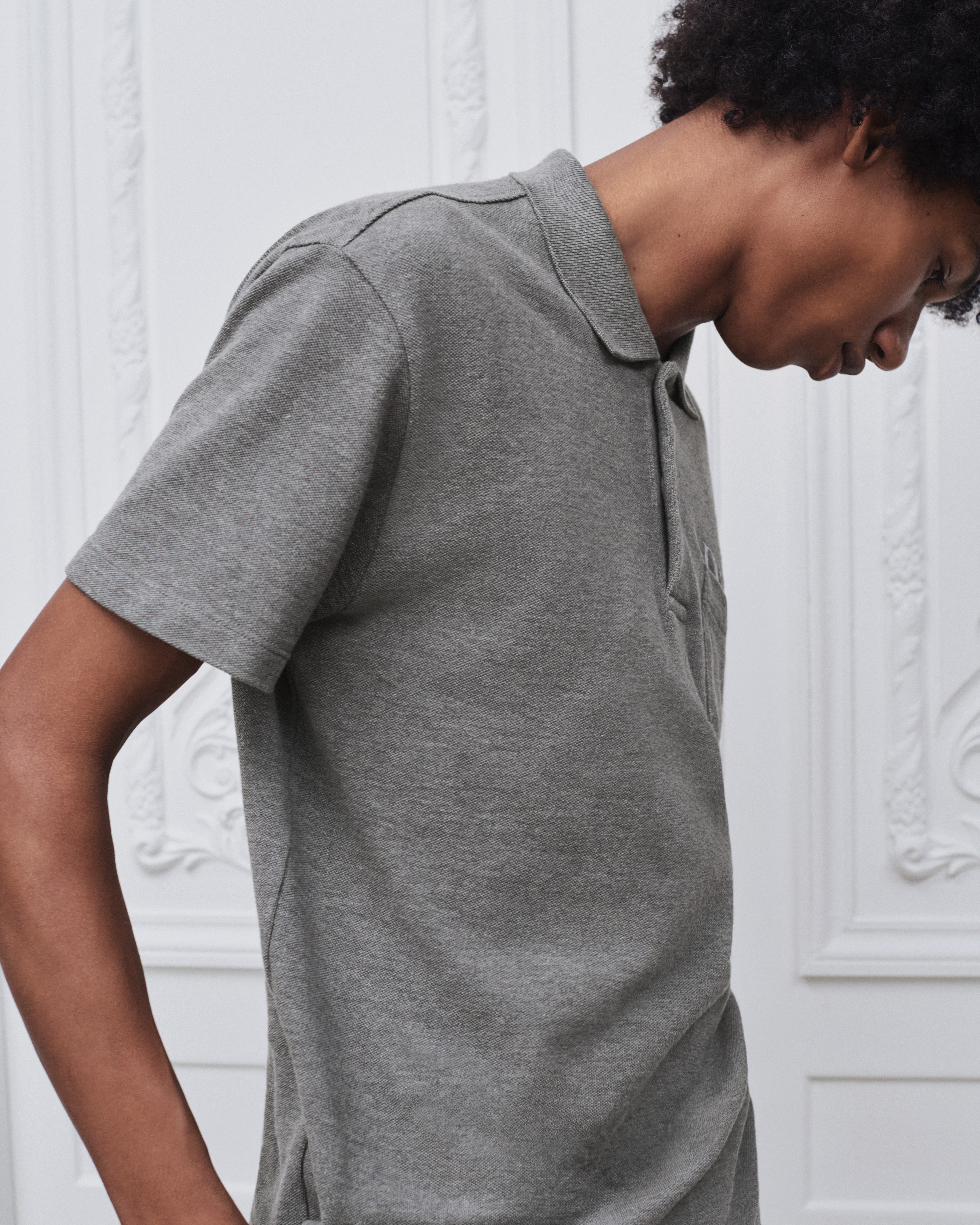 look_image_alt_prefix Poloshirt Baumwollpikee in Grau E07