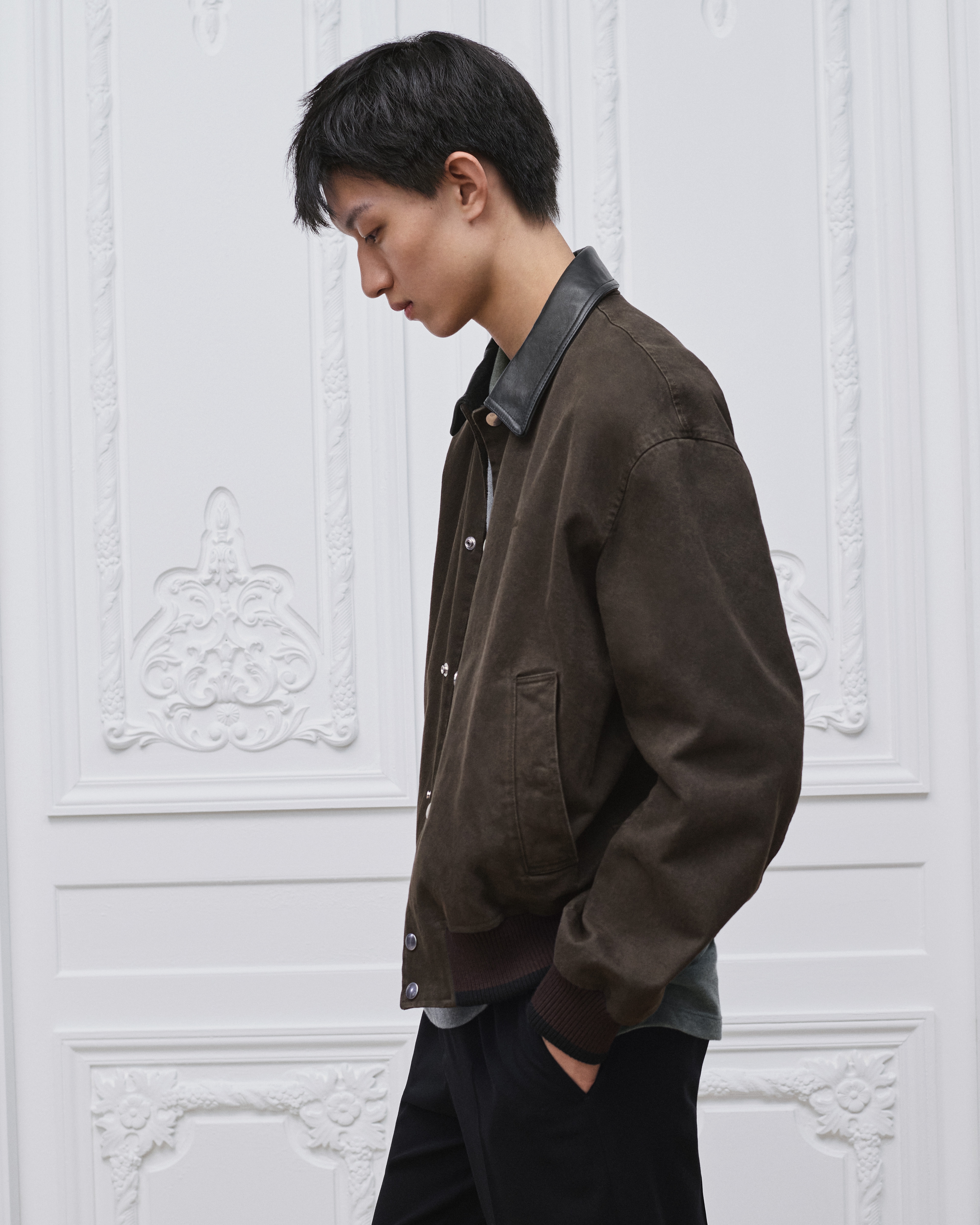 Look Dior Ingrid Blouson Jacket Brown Cotton Twill E01