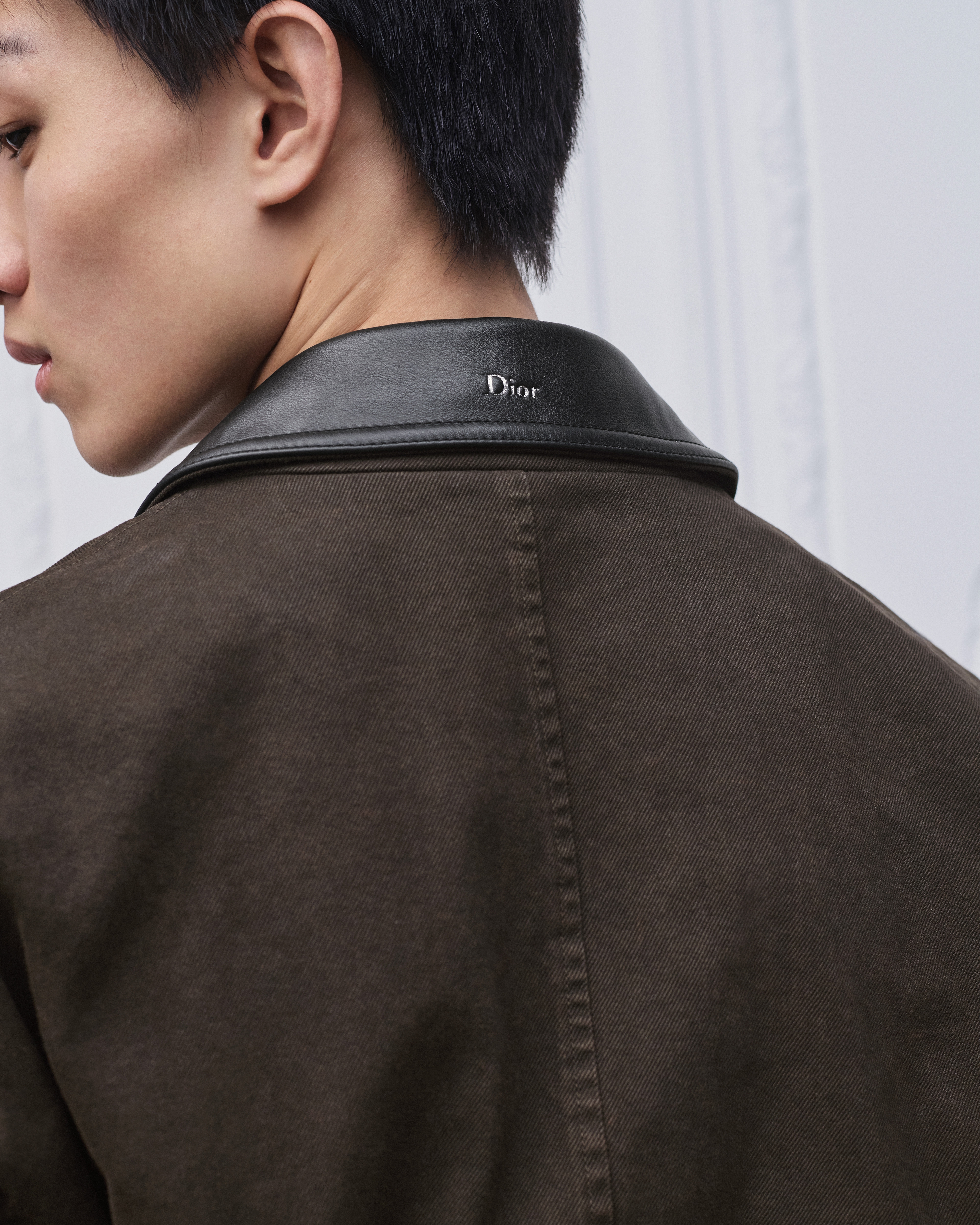 Look Dior Ingrid Blouson Jacket Brown Cotton Twill E03