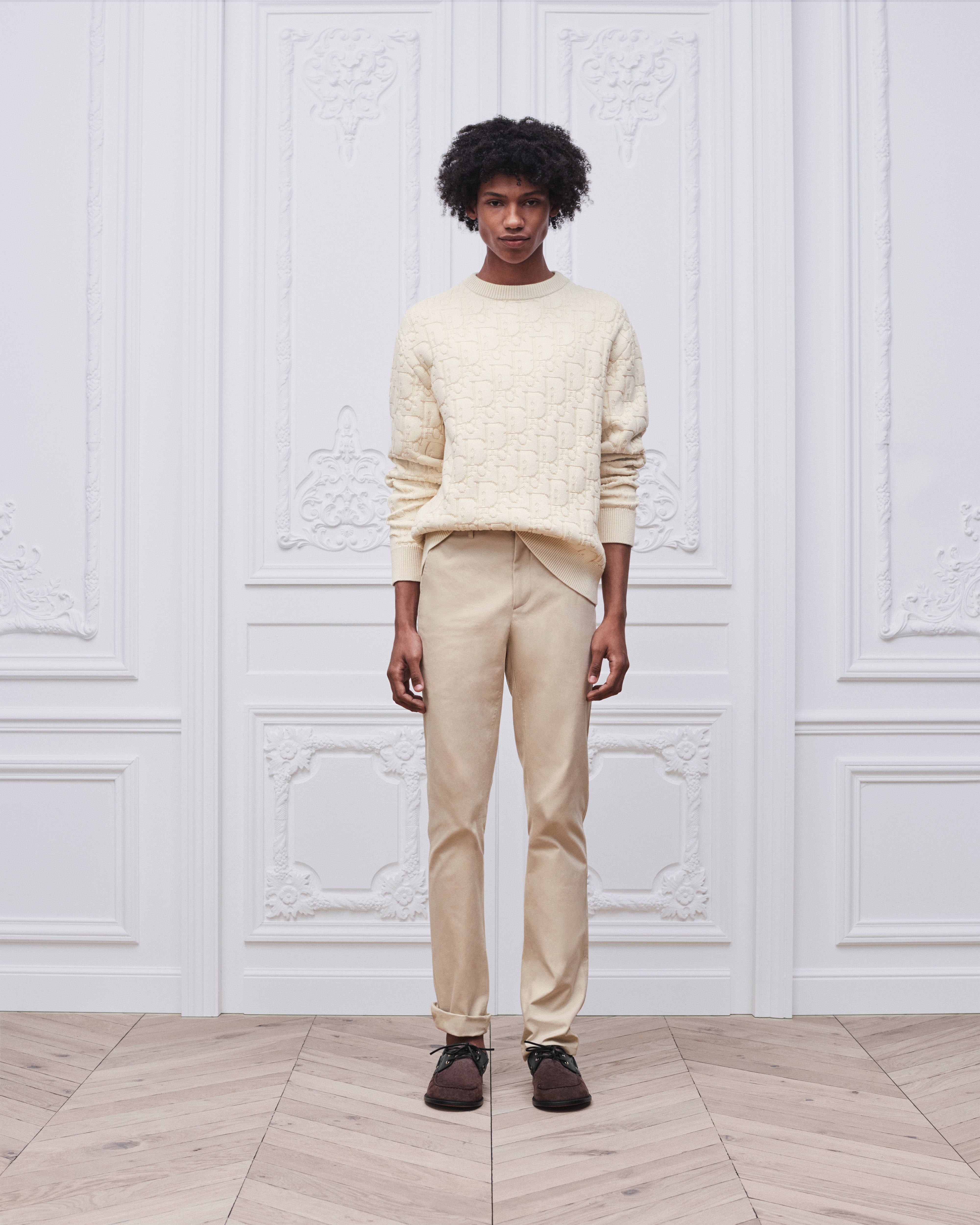 look_image_alt_prefix Dior Oblique 毛衣 米棕色棉混紡針織布 E14