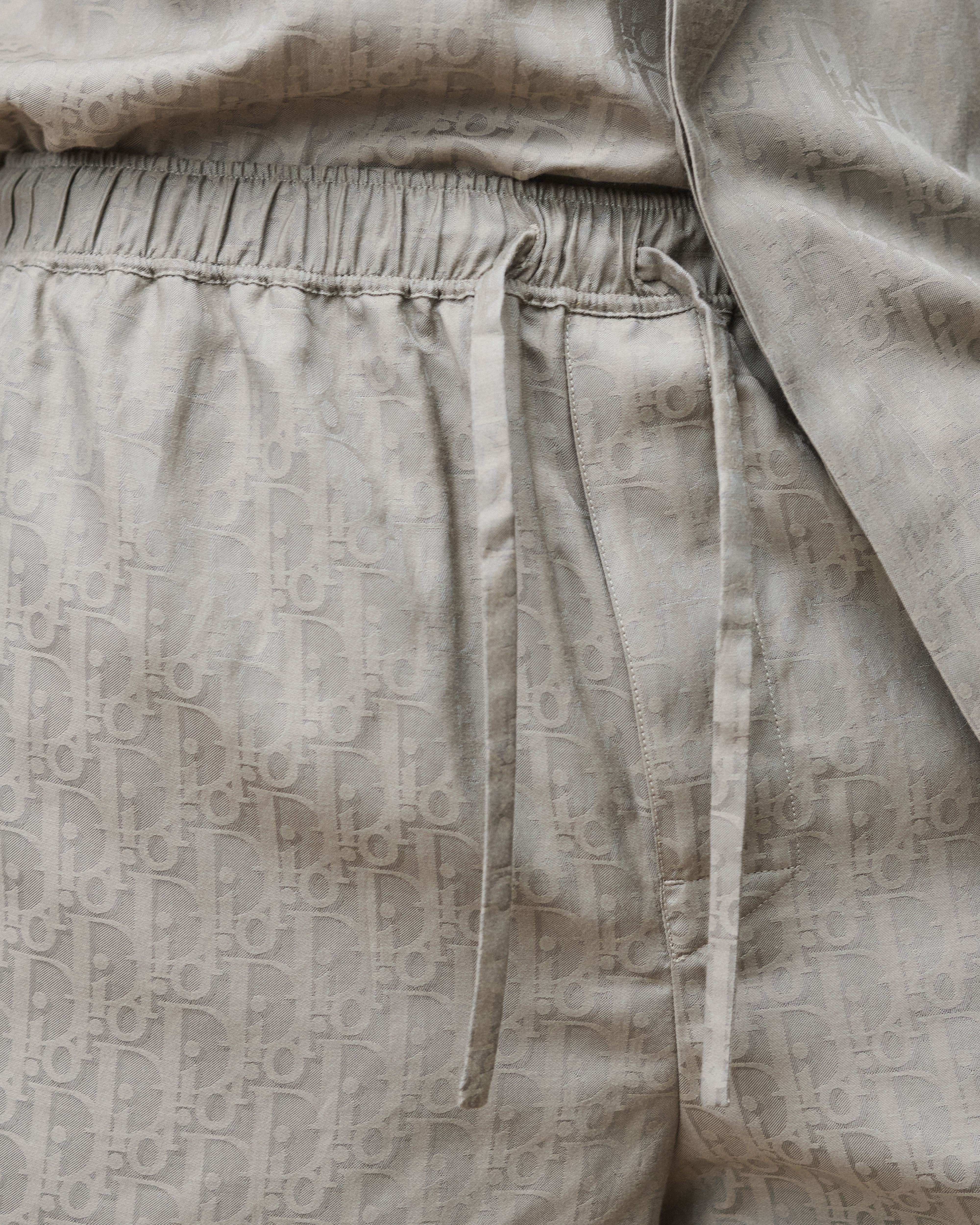 look_image_alt_prefix Dior Oblique 短褲 灰色棉和絲質緹花 E16