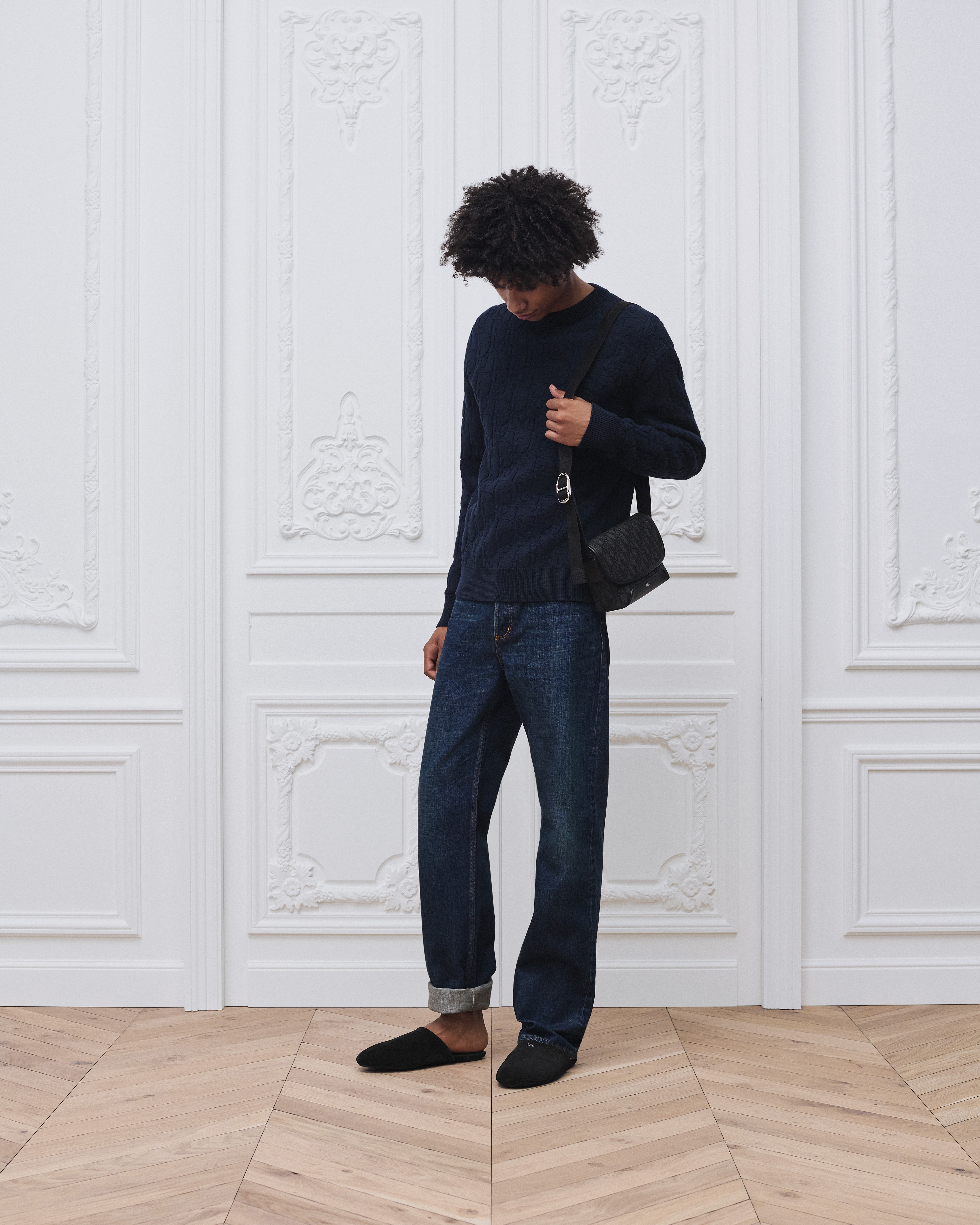 look_image_alt_prefix Dior Oblique Pullover Jersey aus Baumwollmischung in Marineblau E22