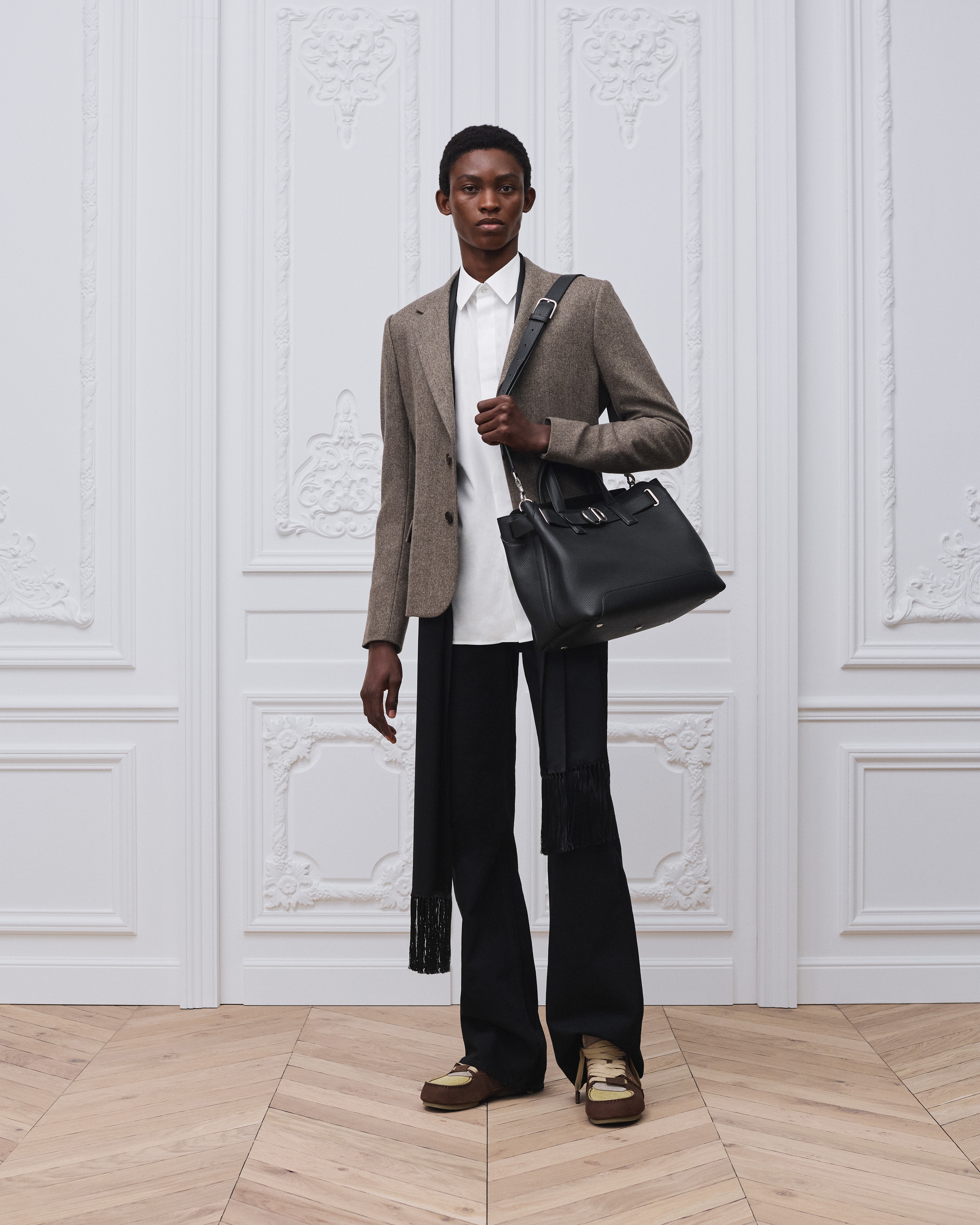 Medium Dior Normandie Tote Bag Black Grained Calfskin E21