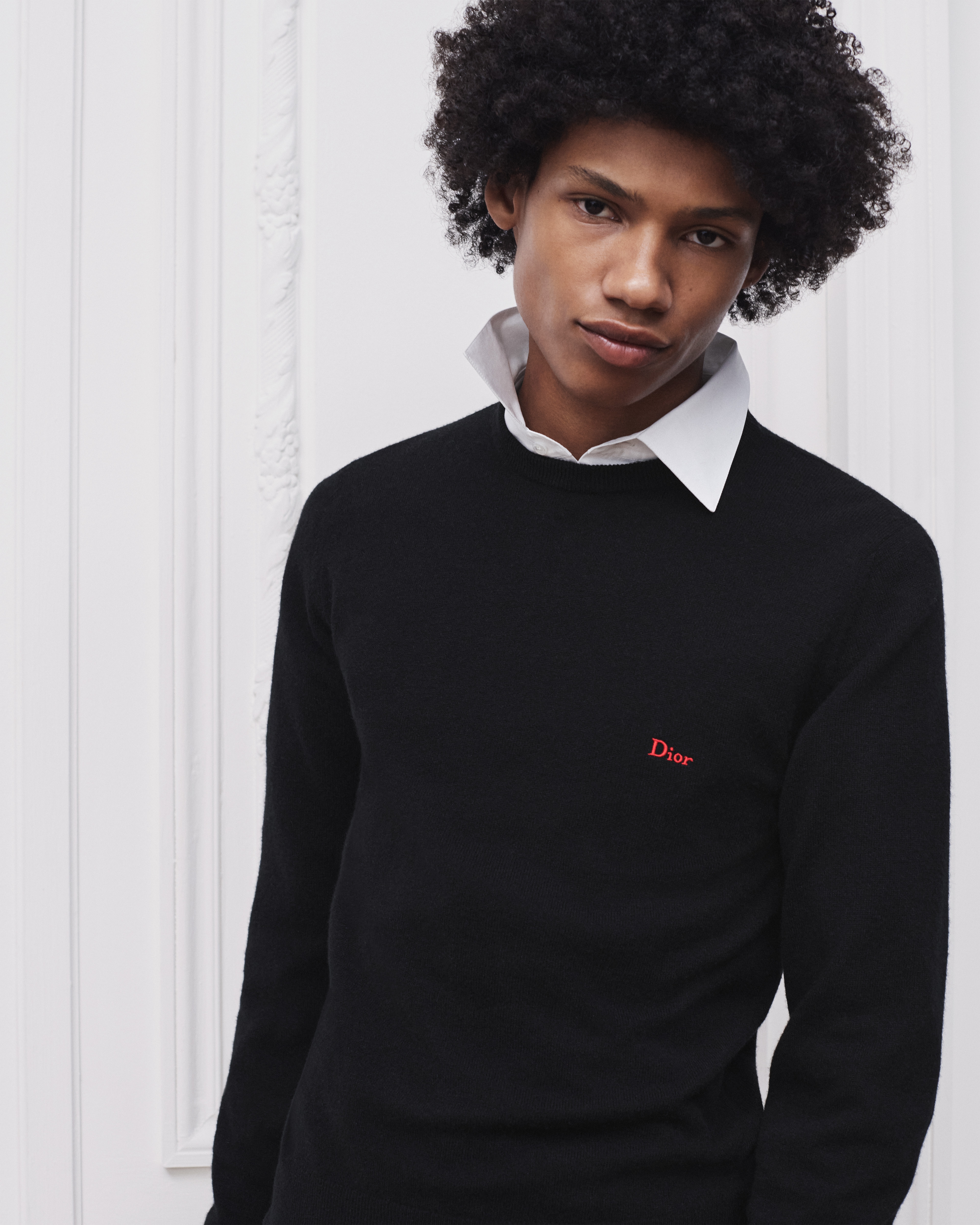 Look Pull à broderie Dior Jersey de cachemire noir E01