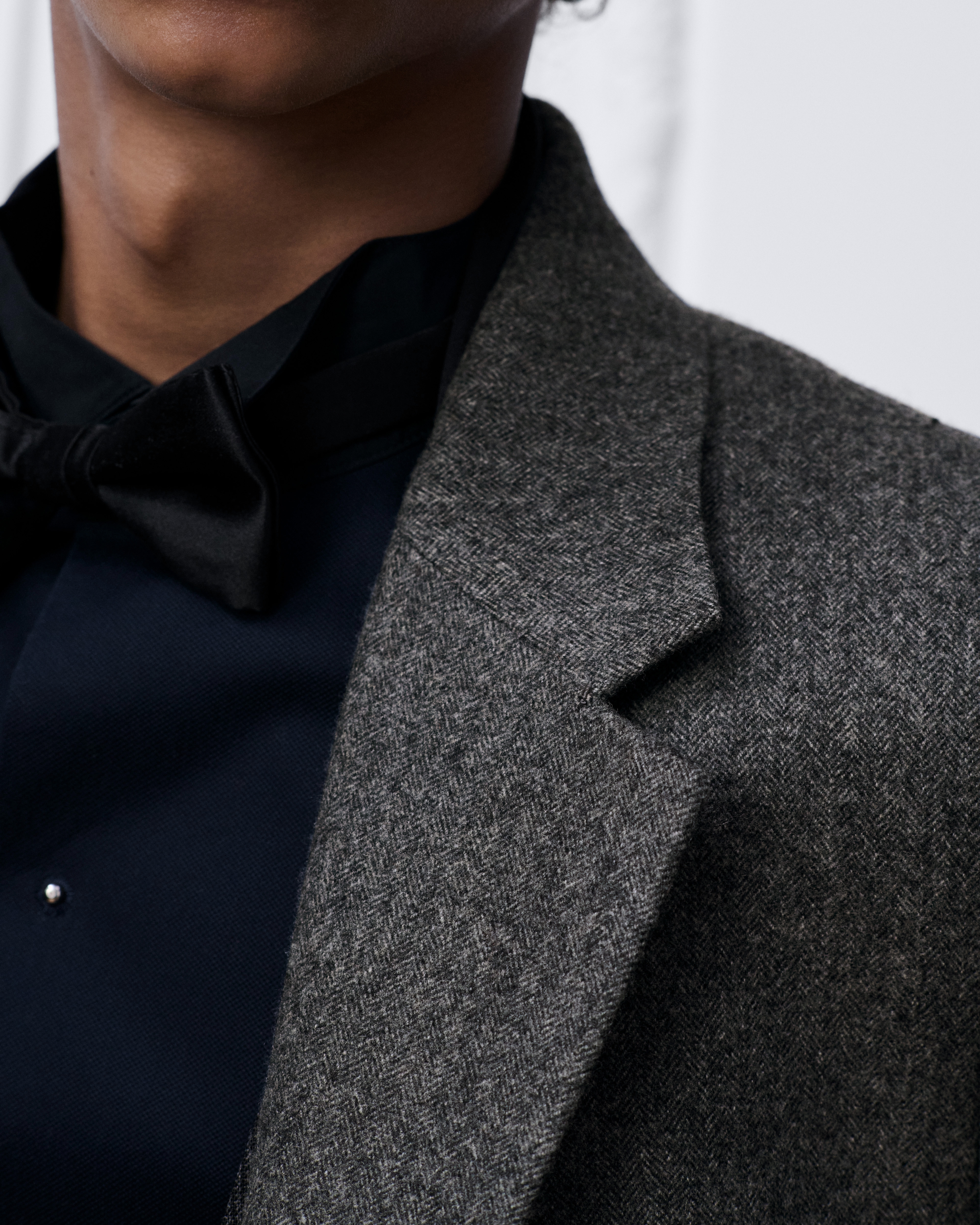 look_image_alt_prefix 單排釦外套 灰色人字紋初剪羊毛法蘭絨 E04