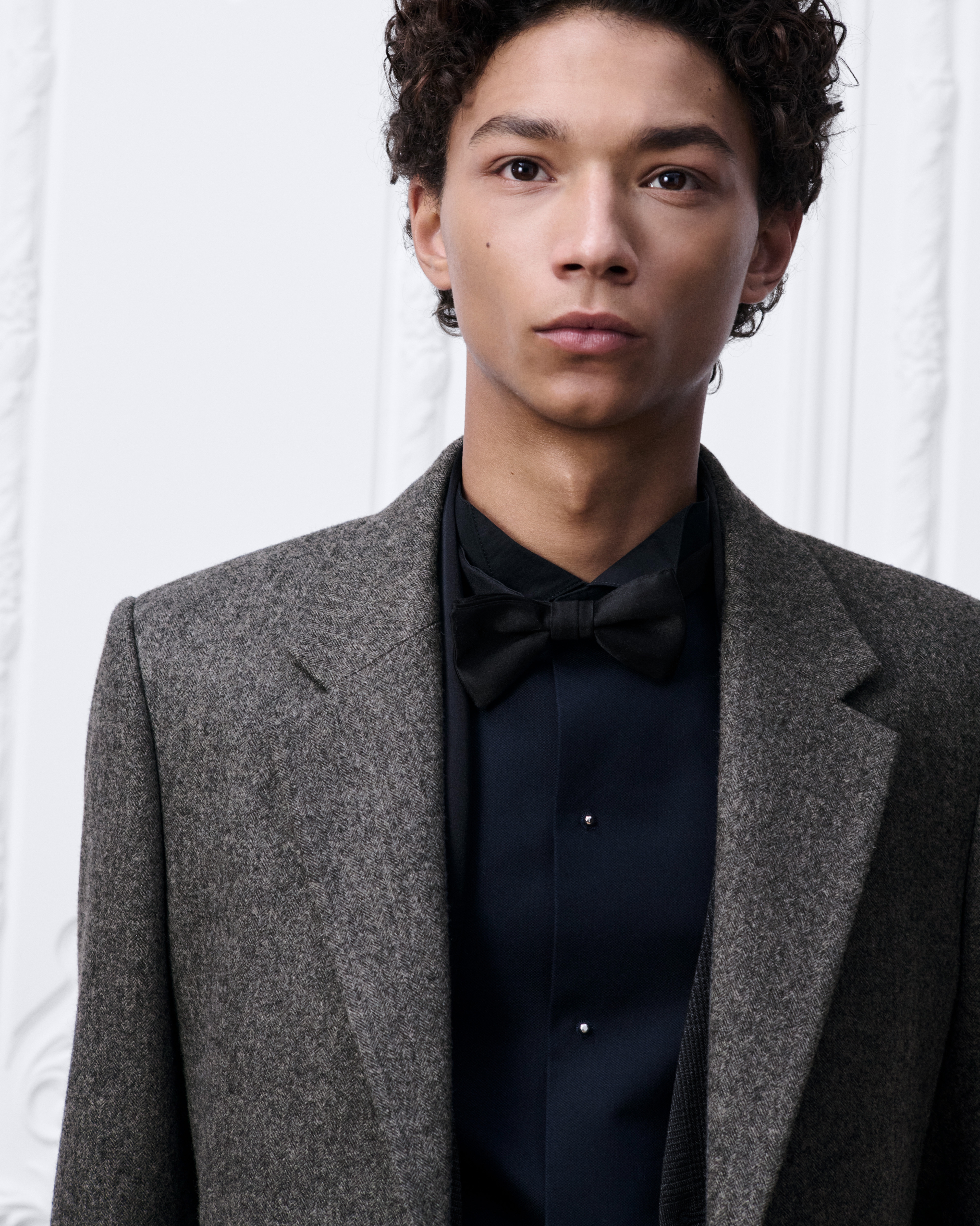 look_image_alt_prefix 單排釦外套 灰色人字紋初剪羊毛法蘭絨 E05