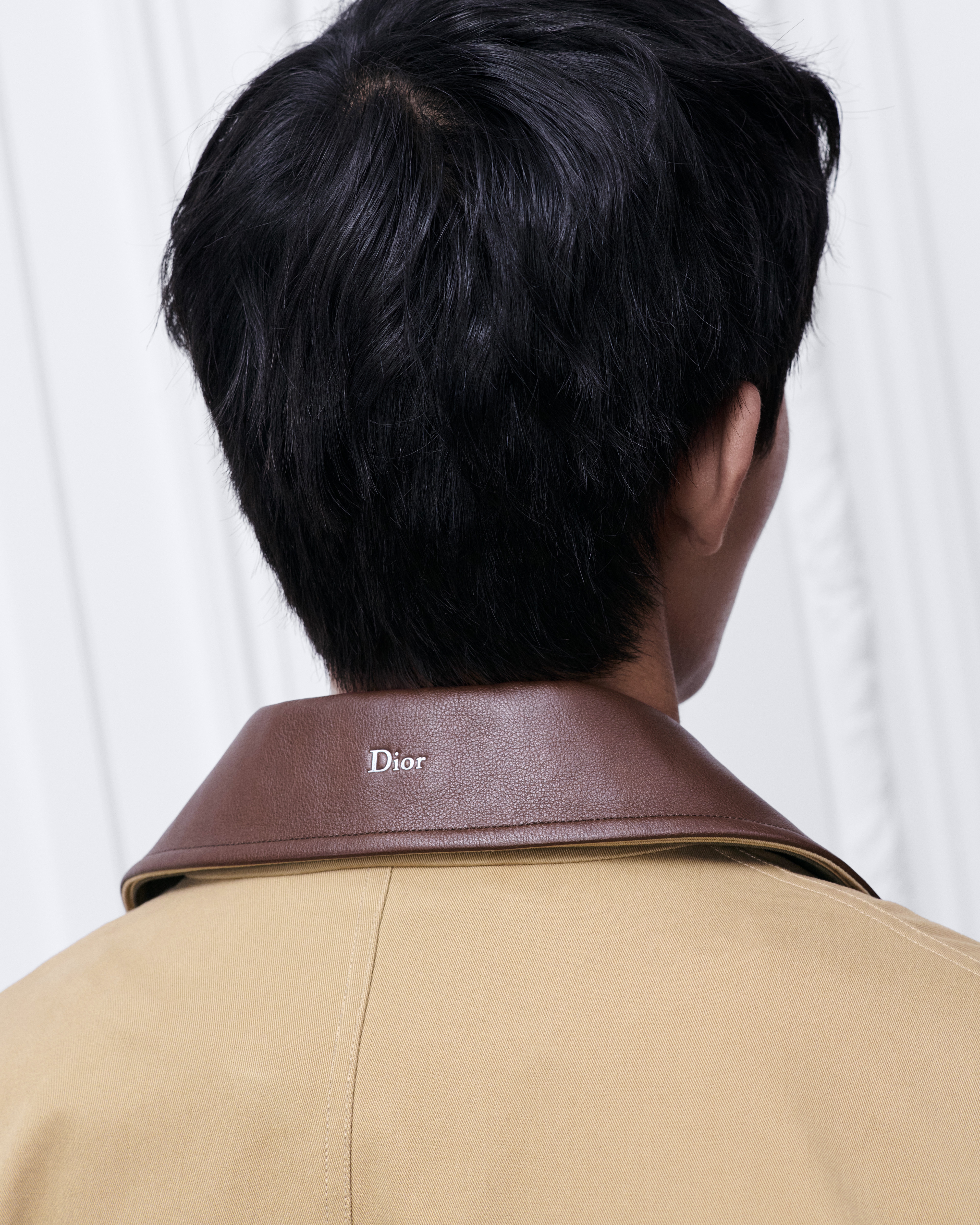 look_image_alt_prefix Dior 刺繡經典大衣 米色棉質斜紋布 E03