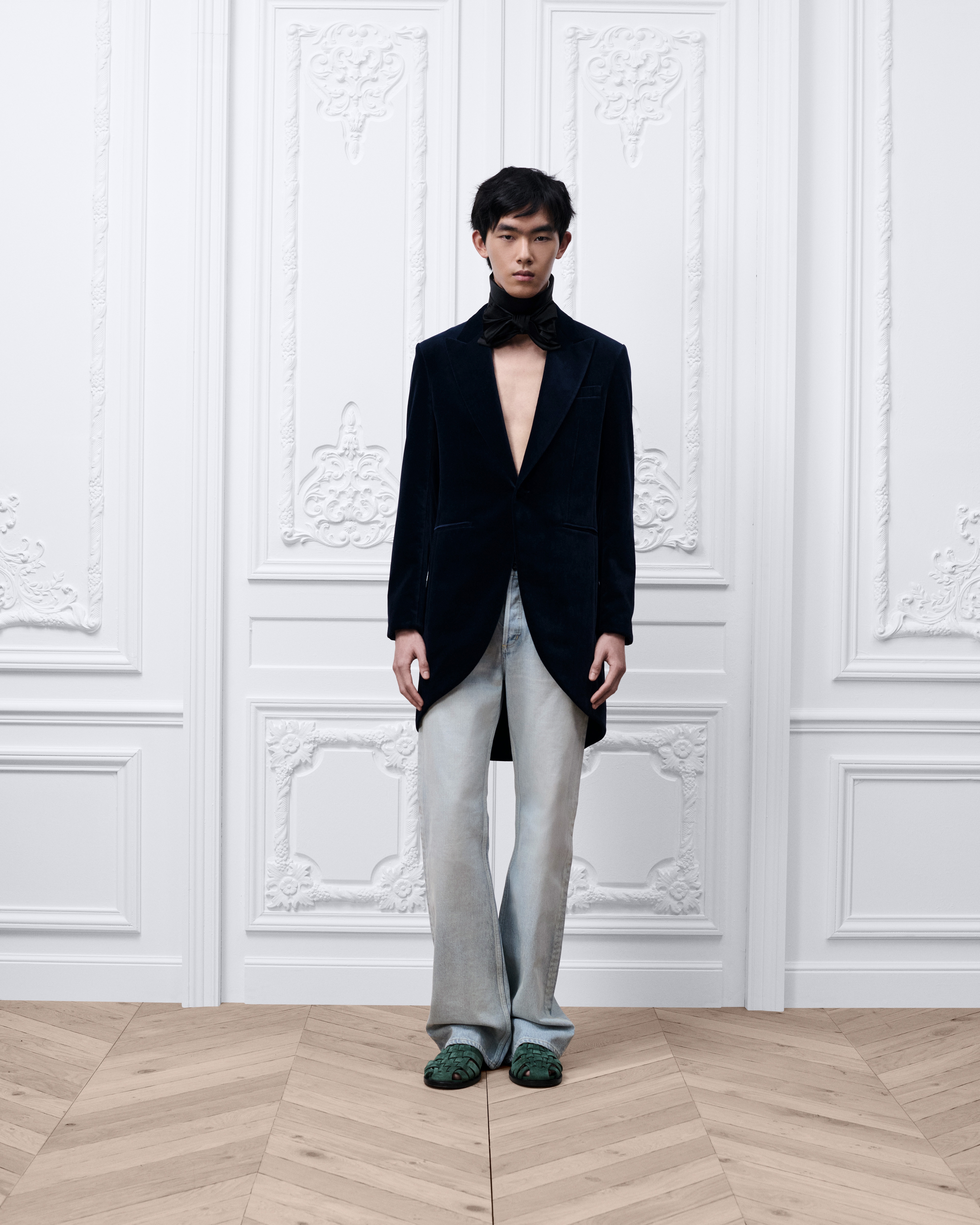 look_image_alt_prefix 晨禮服 海軍藍棉質天鵝絨 E08