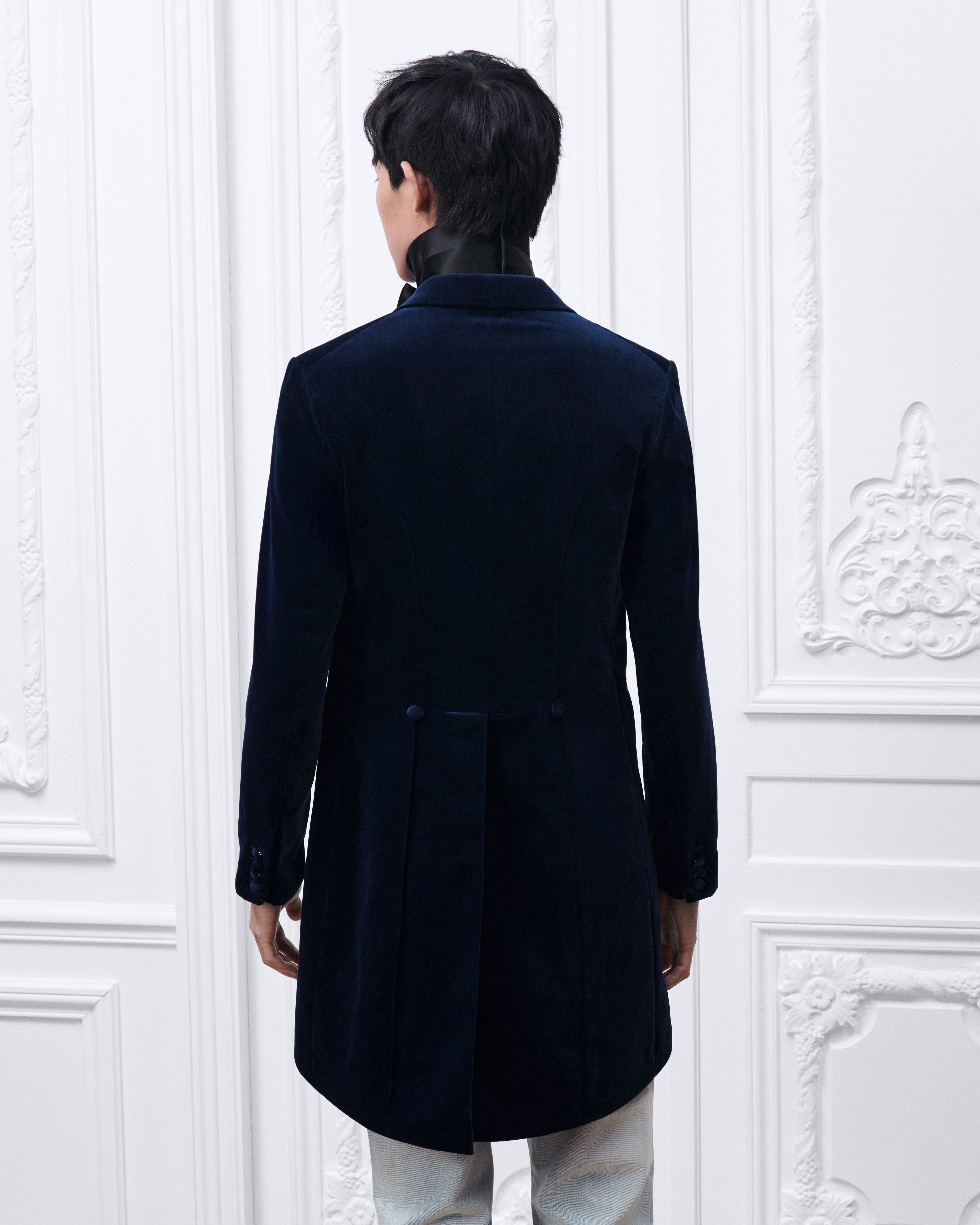 look_image_alt_prefix 晨禮服 海軍藍棉質天鵝絨 E09