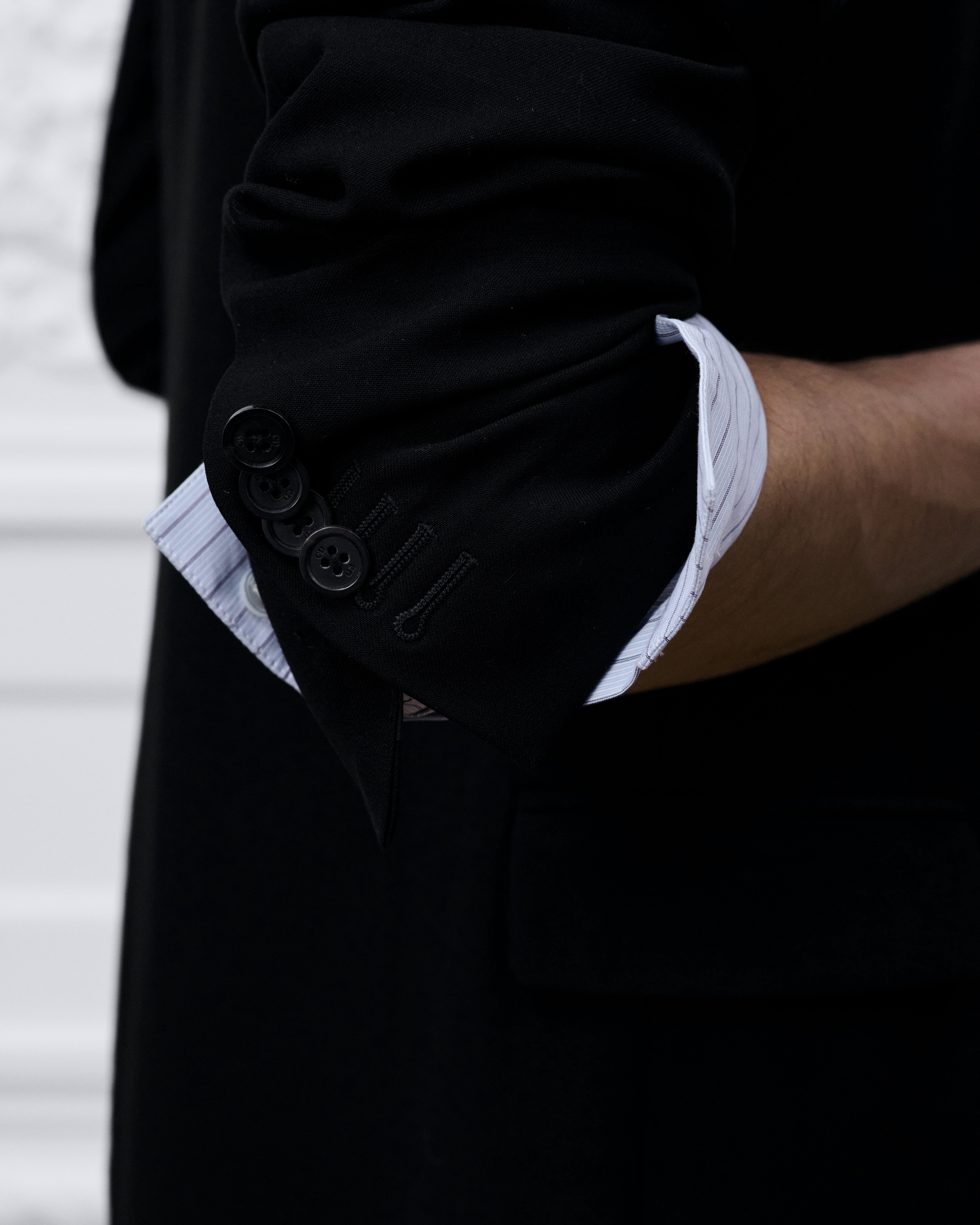 look_image_alt_prefix 單排扣西裝外套 黑色精純羊毛 E04