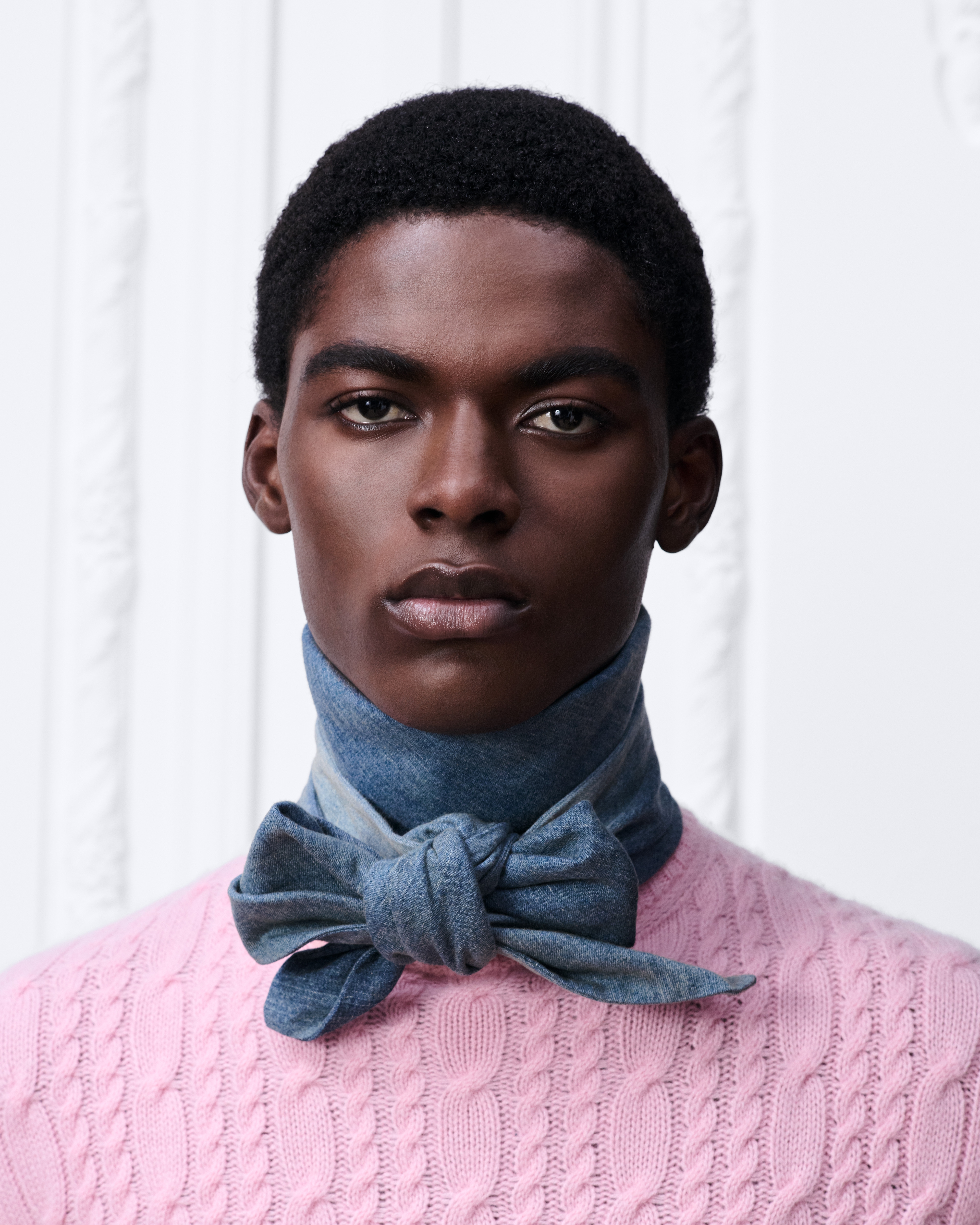 look_image_alt_prefix Braga para el cuello Denim de algodón lavado a la piedra azul E35