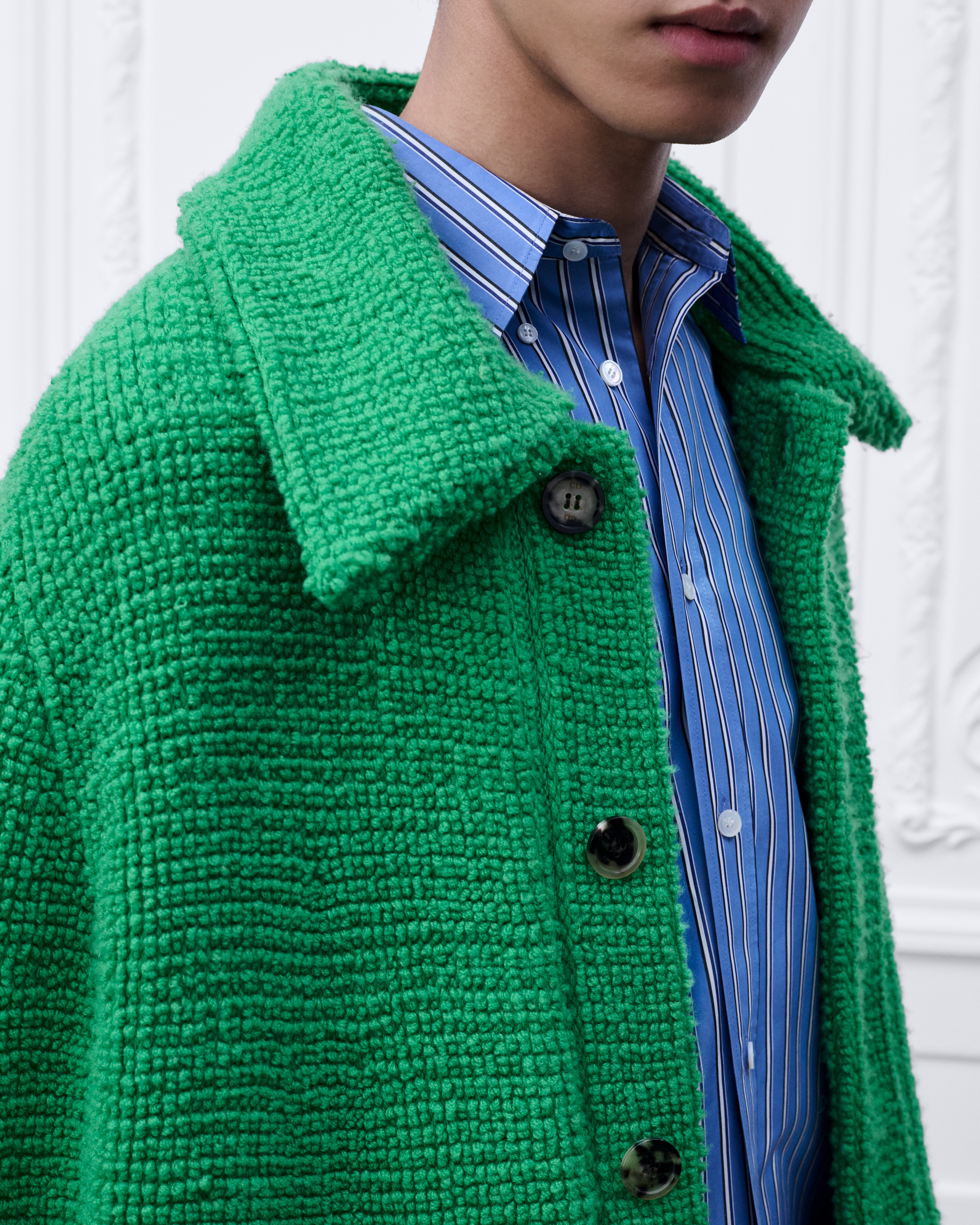 Cape Maille de cachemire vert E04