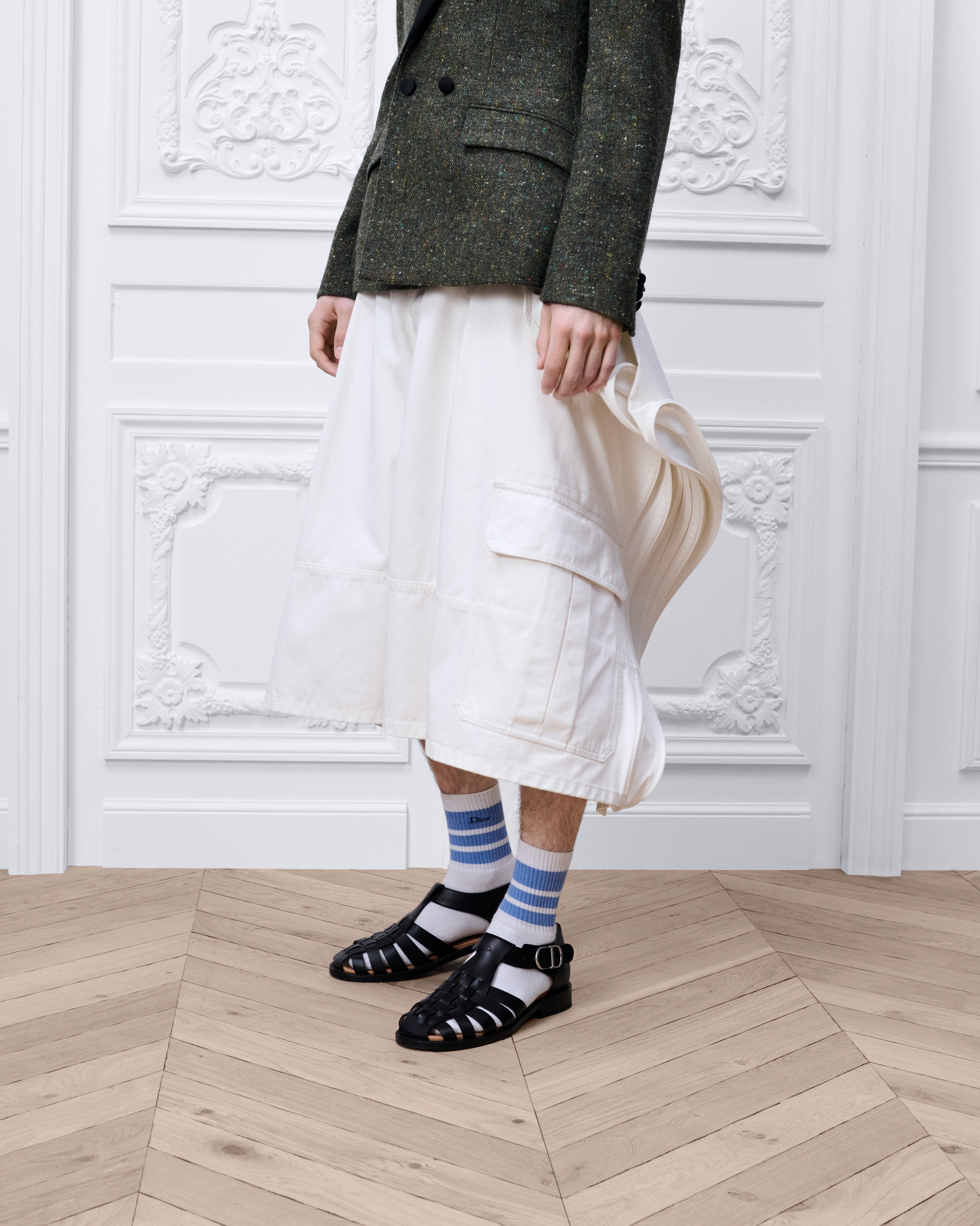 Bermuda Delft Sergé de coton blanc E13