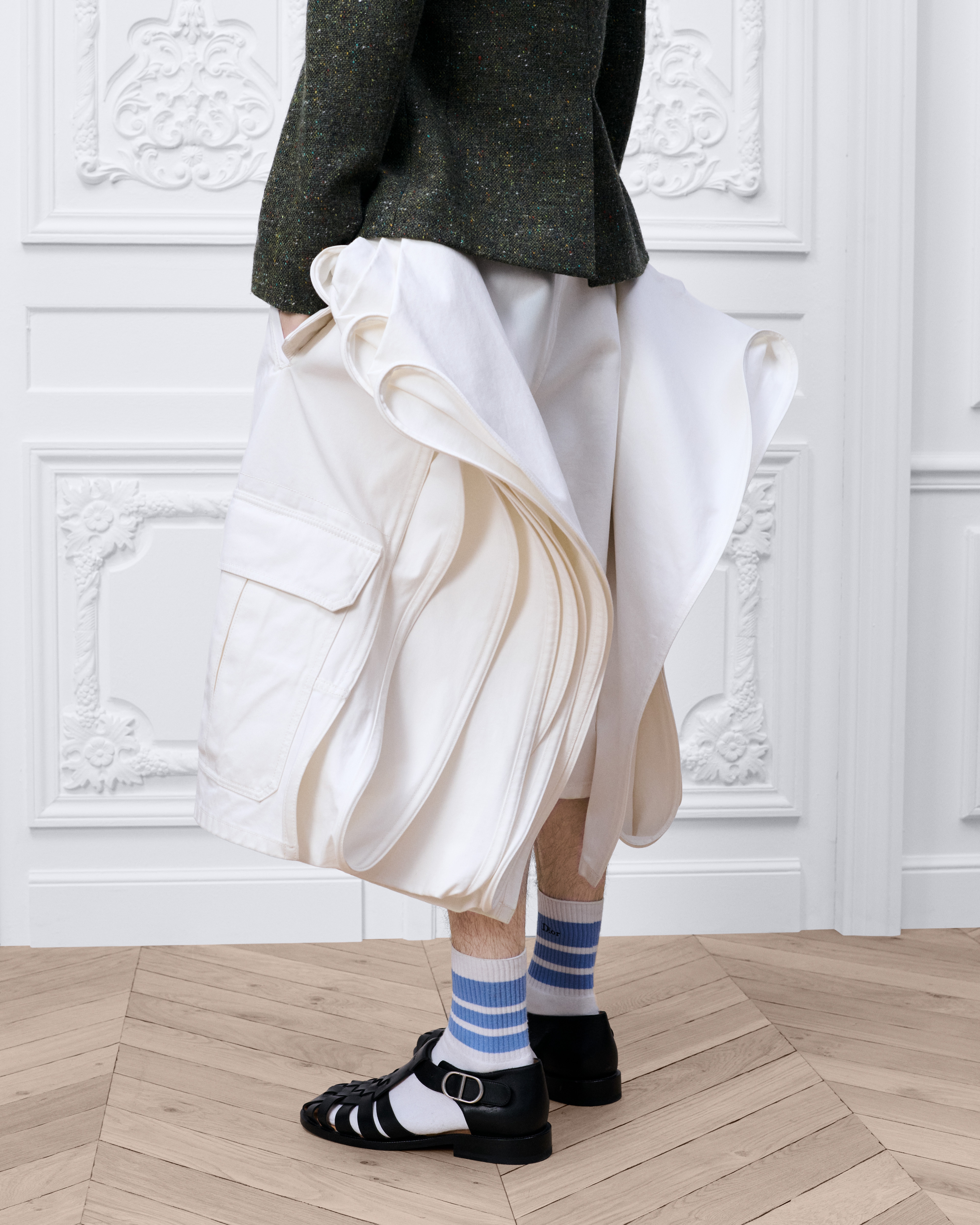 Bermuda Delft Sergé de coton blanc E15