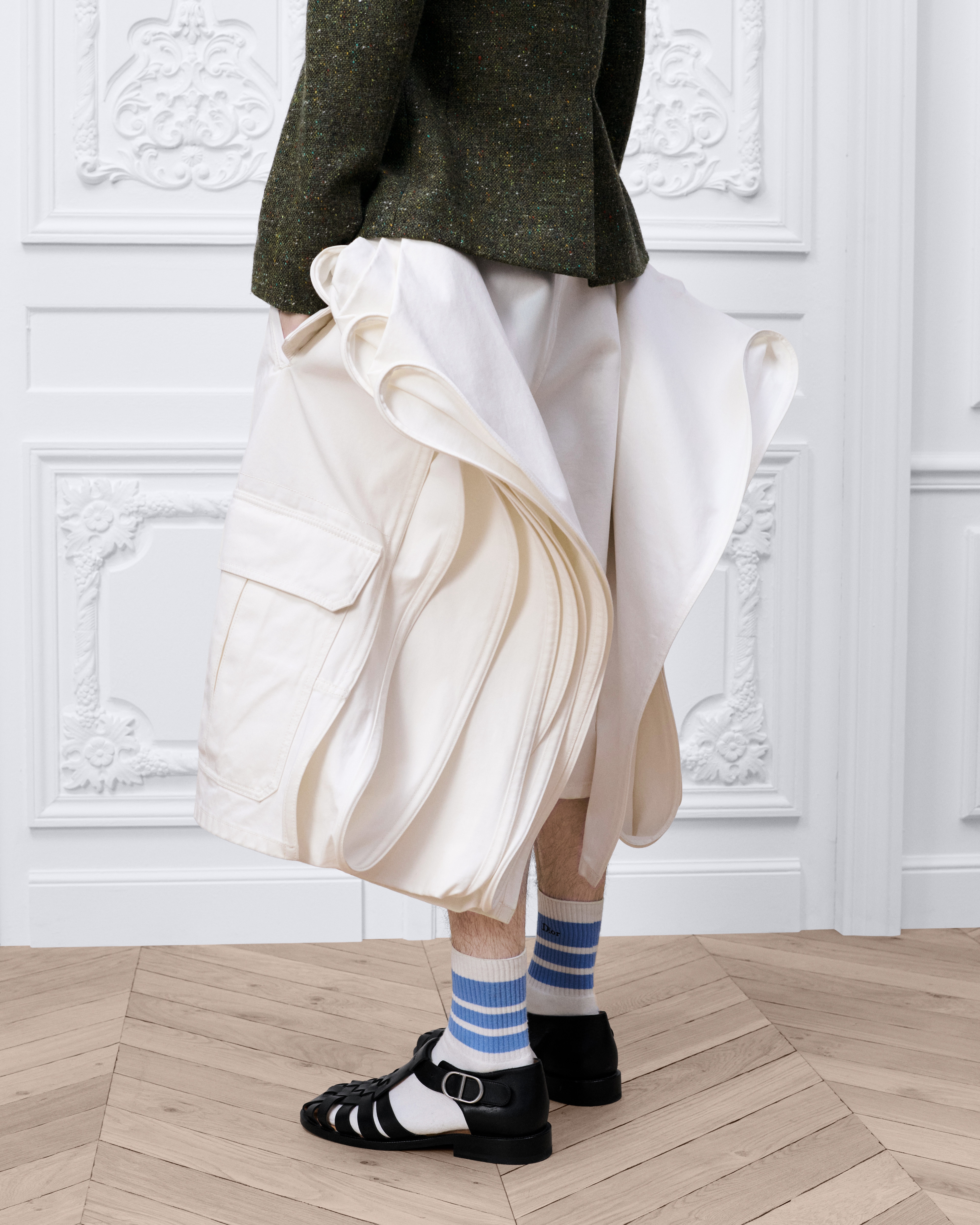 Bermuda Delft Sergé de coton blanc E15