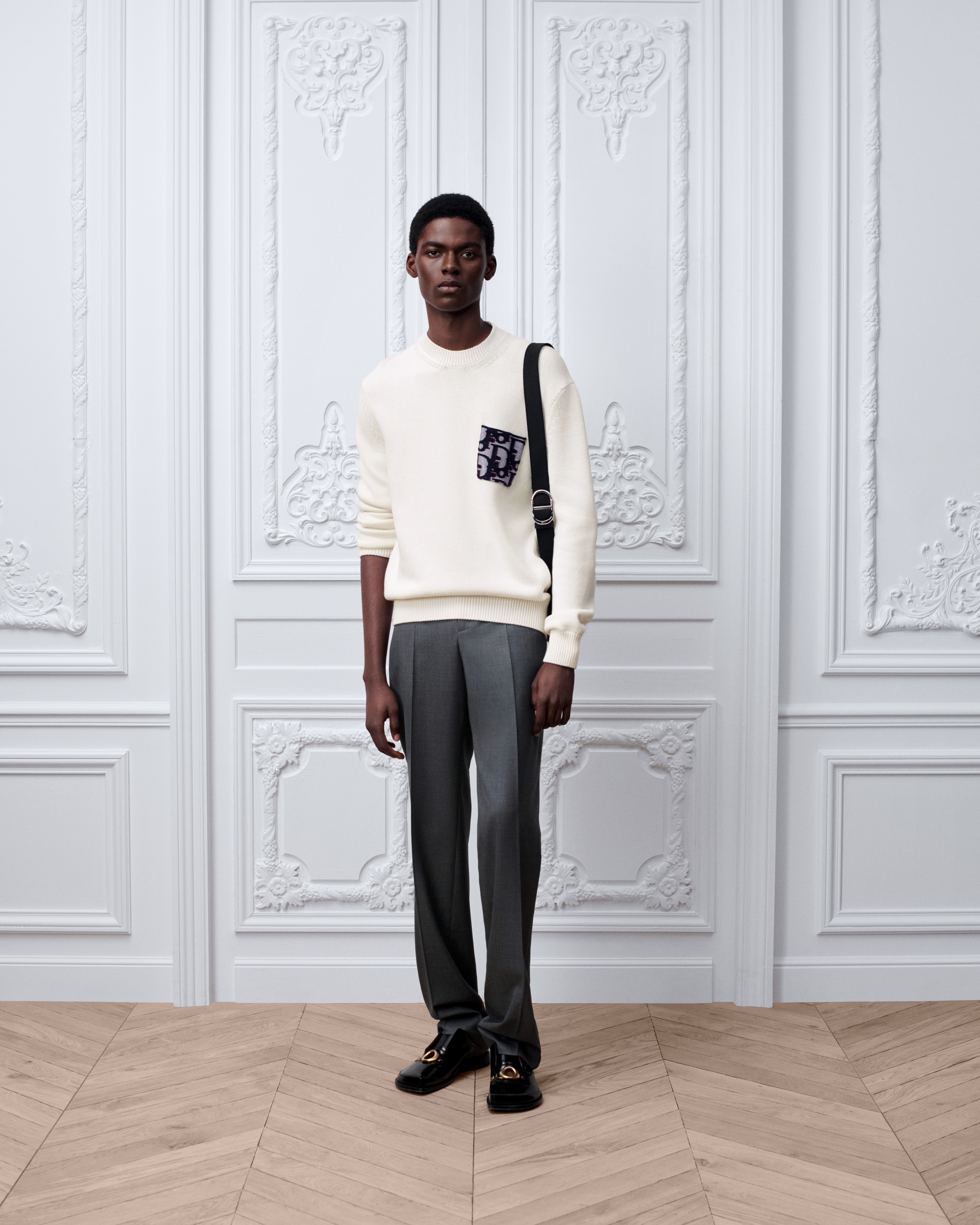 Dior Oblique Sweater, Regular Fit White Cotton Jersey | DIOR