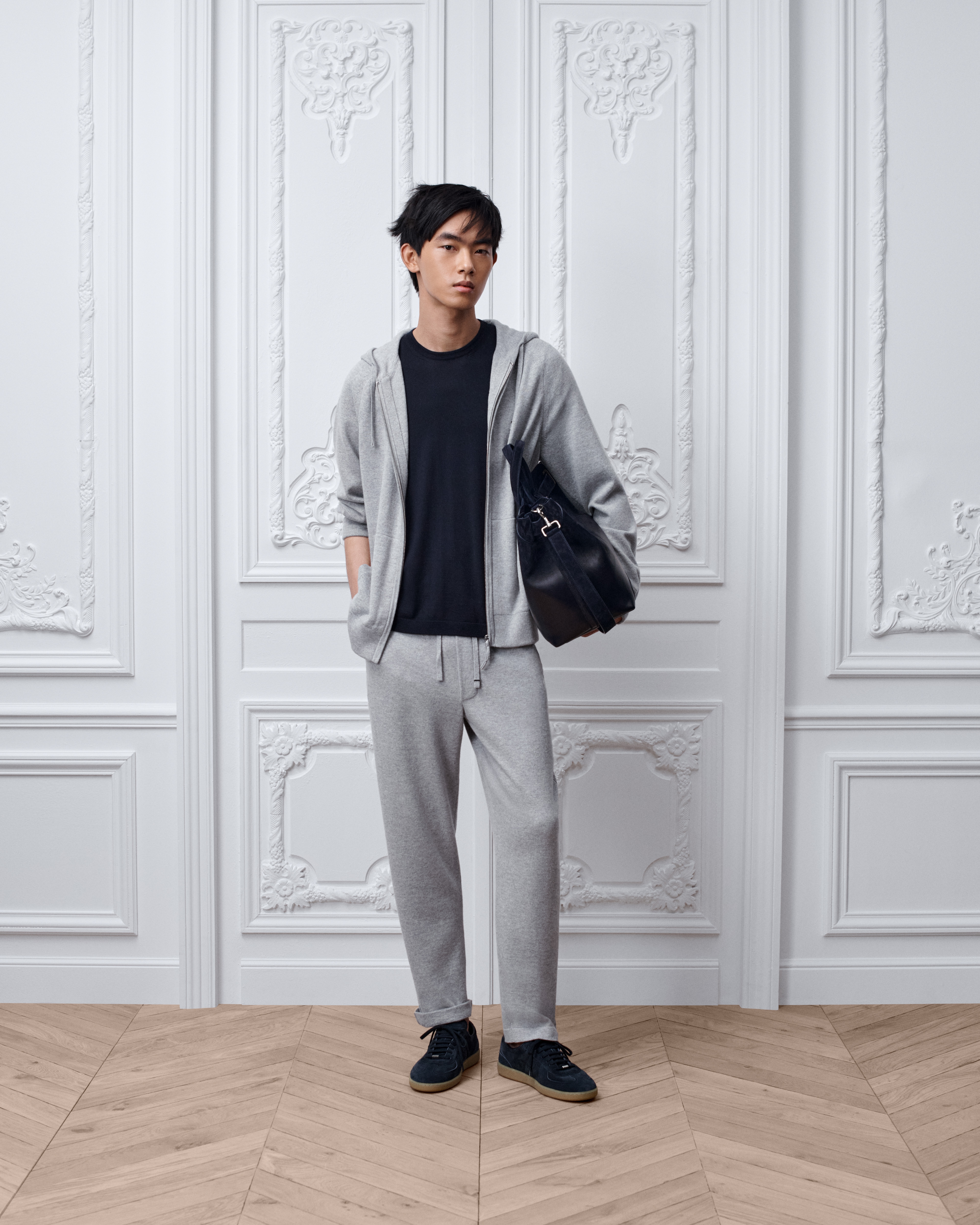 Hooded Sweater with Dior Embroidery, Comfortable Fit