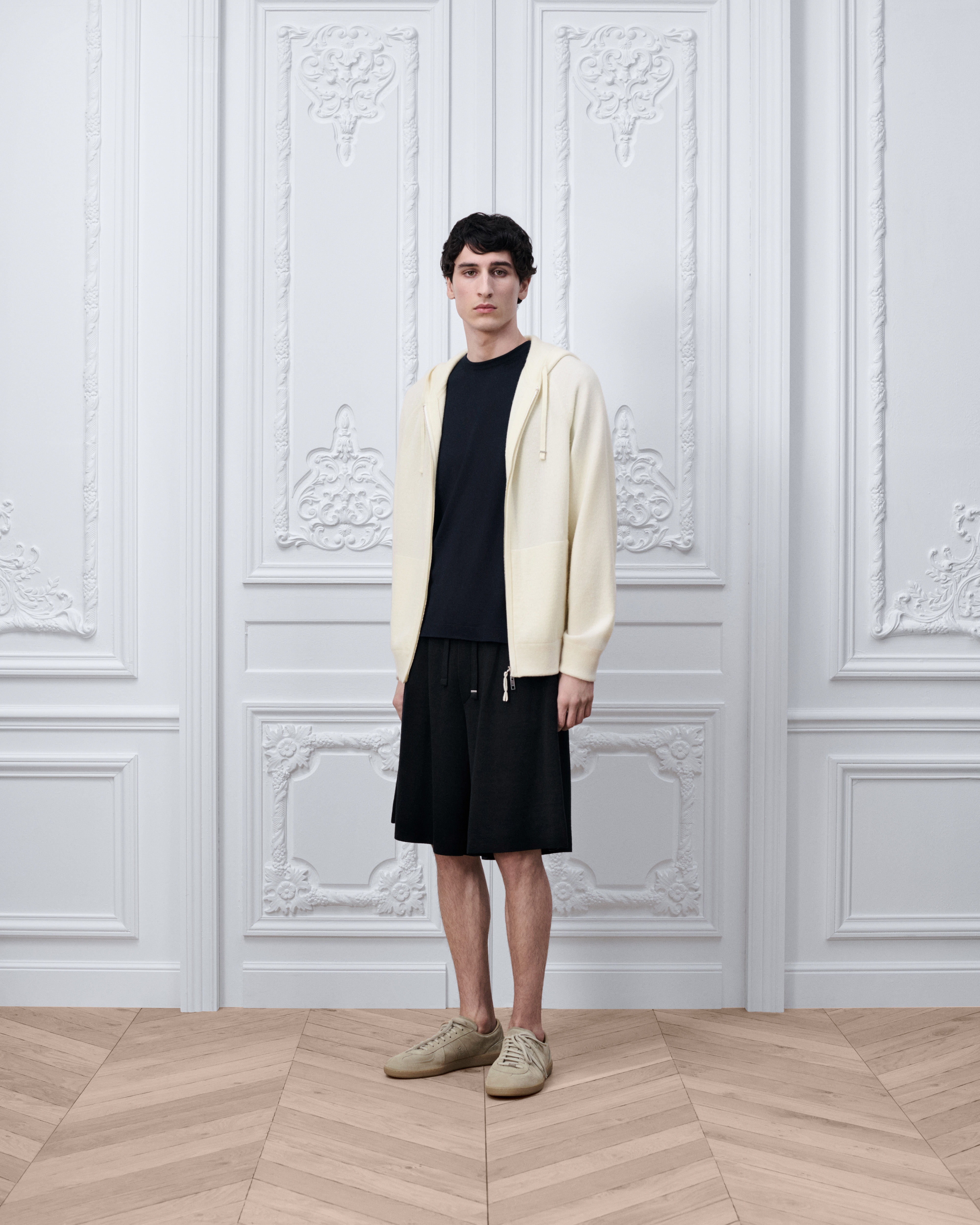 Hooded Sweater with Dior Embroidery, Comfortable Fit