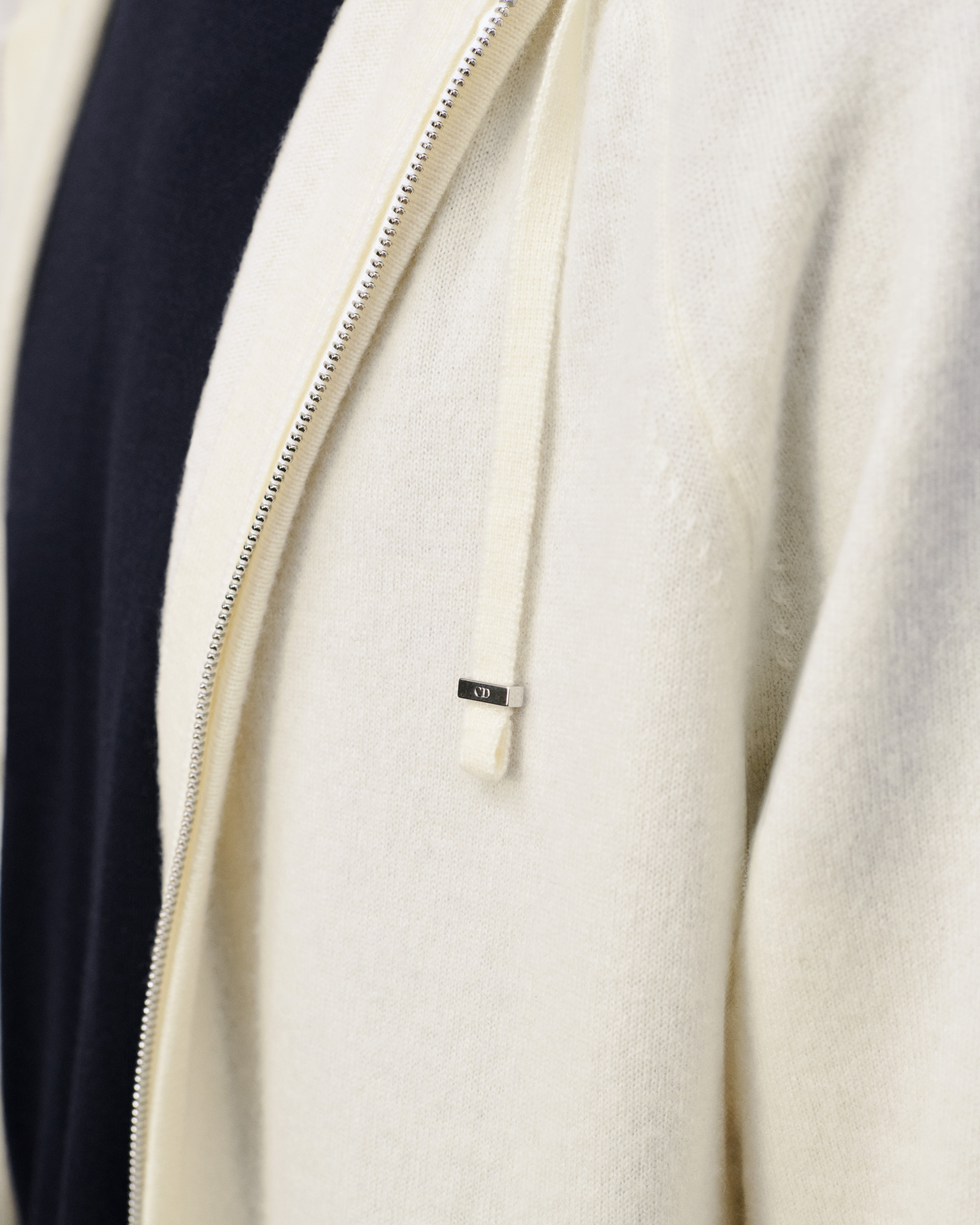 Hooded Sweater with Dior Embroidery, Comfortable Fit