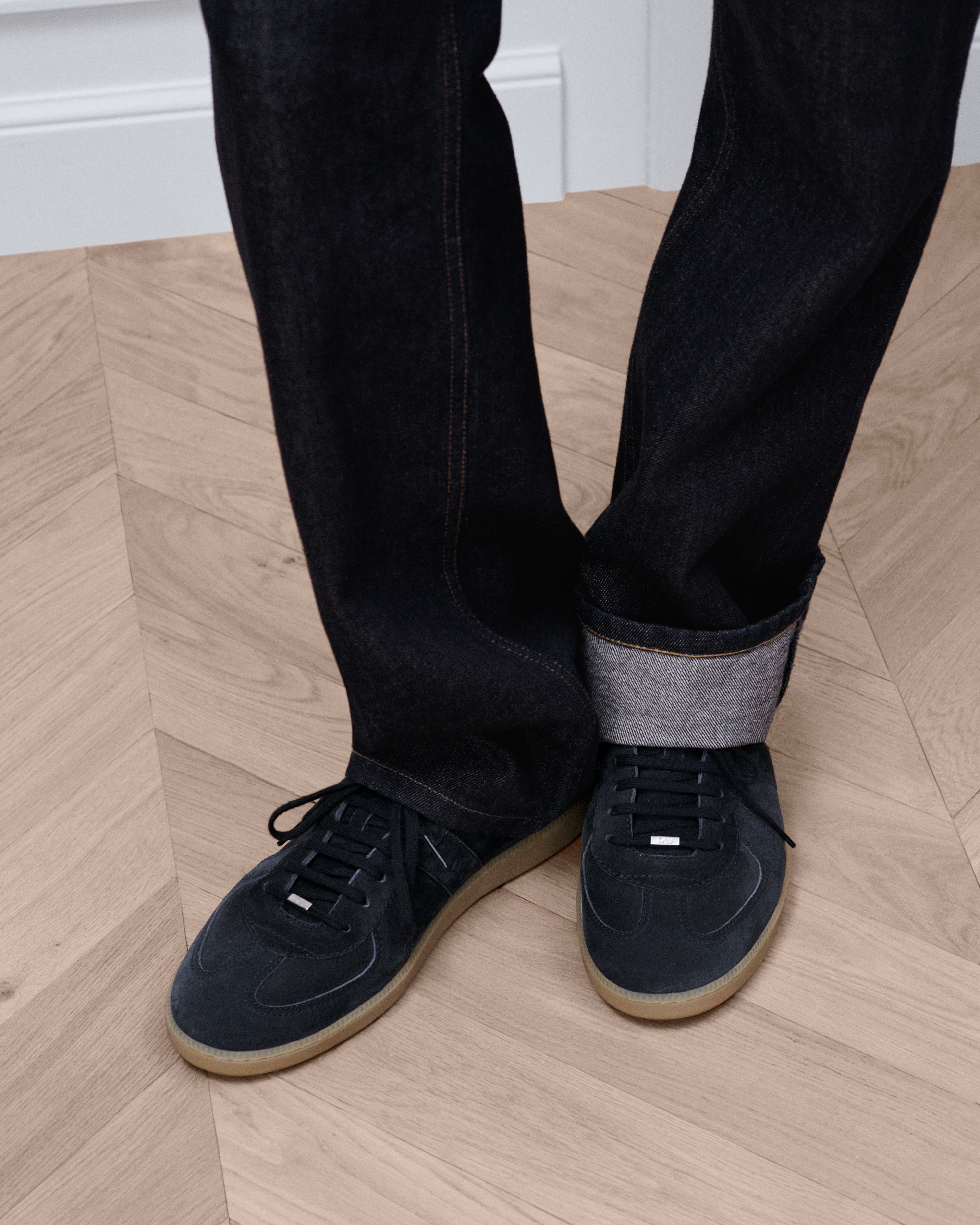  Ante de piel de becerro azul oscuro