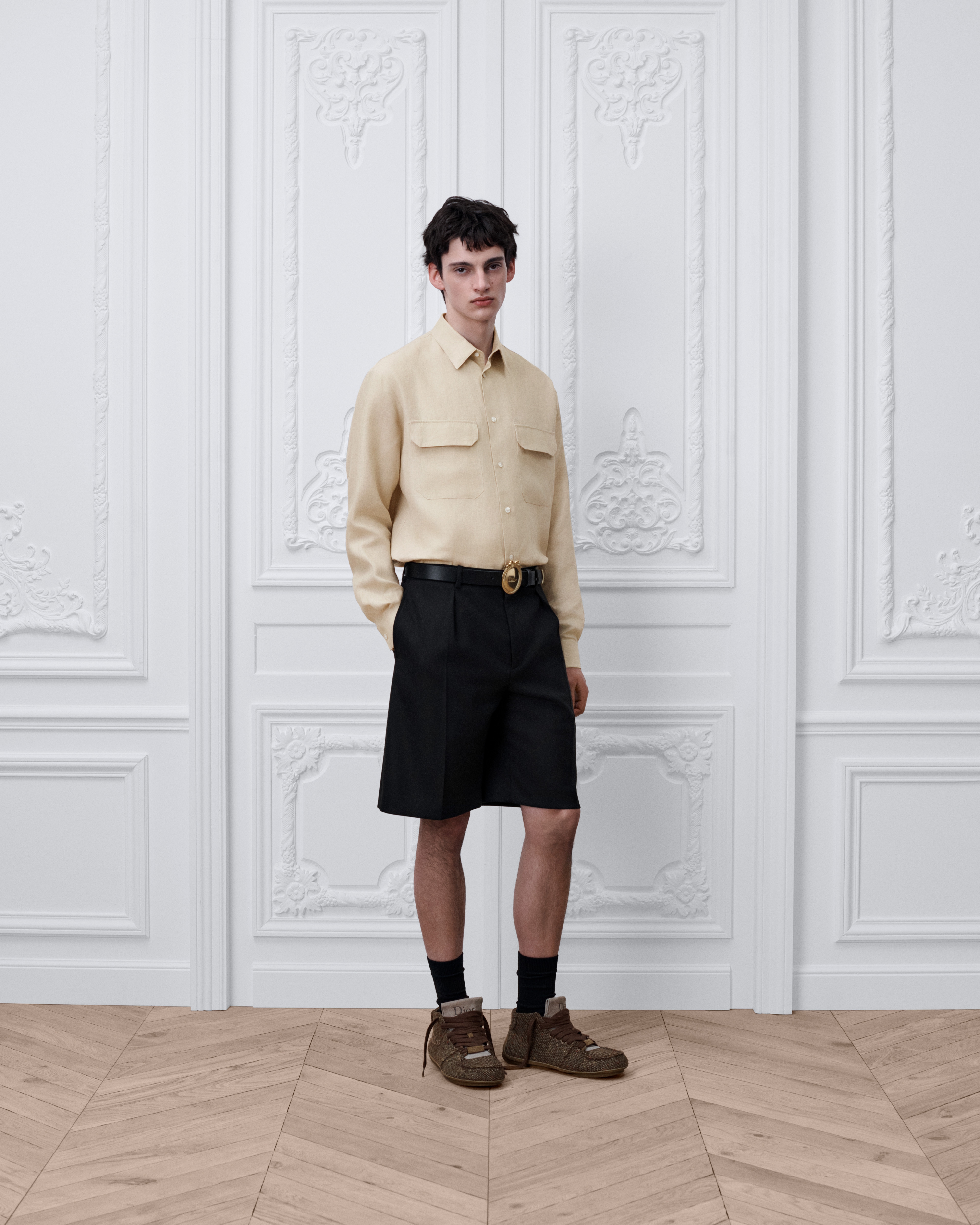 Elegante Shorts Wolldrillich in Schwarz E08