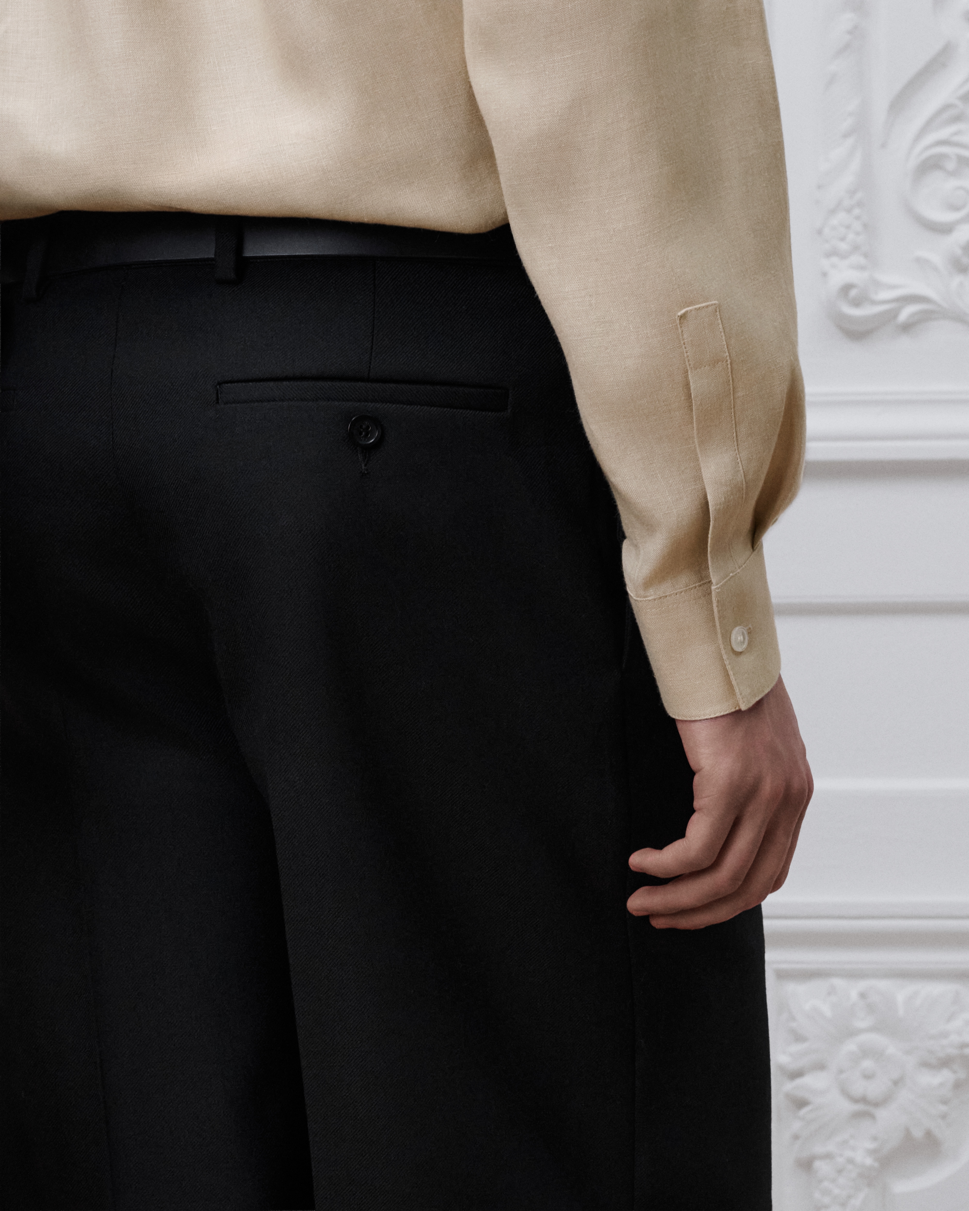 Elegante Shorts Wolldrillich in Schwarz E15