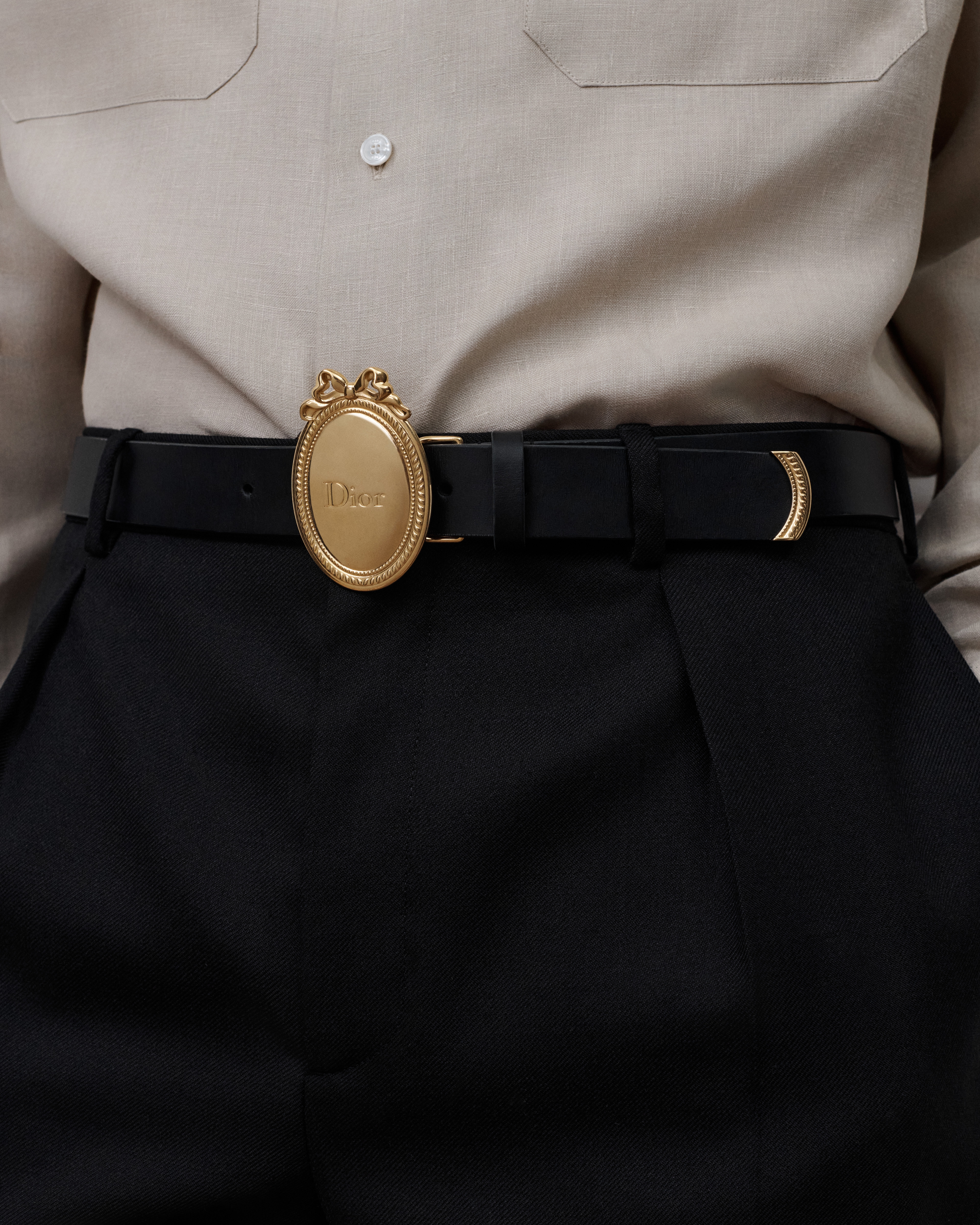 Dior Médaillon Belt Black Smooth Calfskin, 30 MM E45