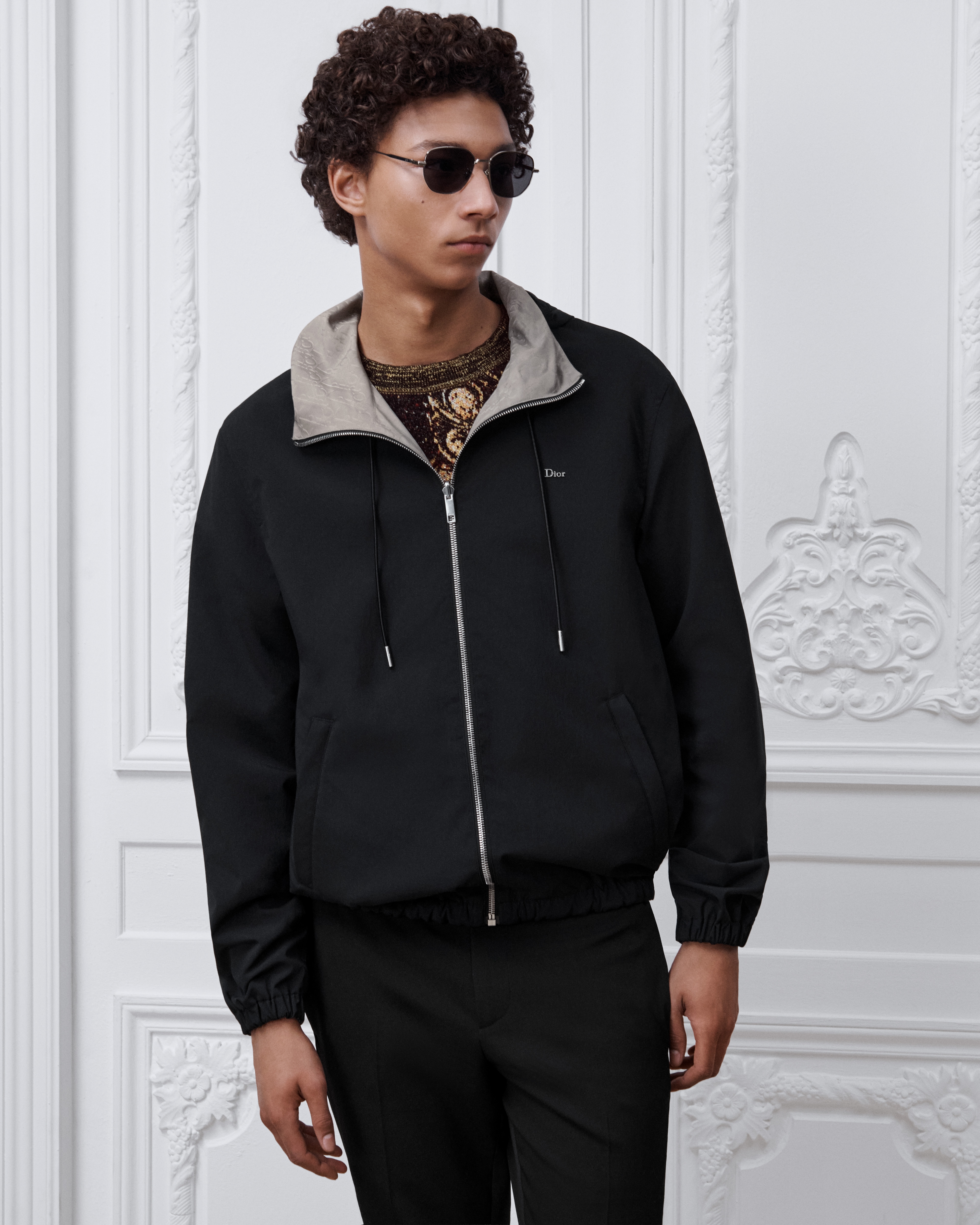Coupe-vent réversible Dior Oblique Toile technique déperlante noire E01