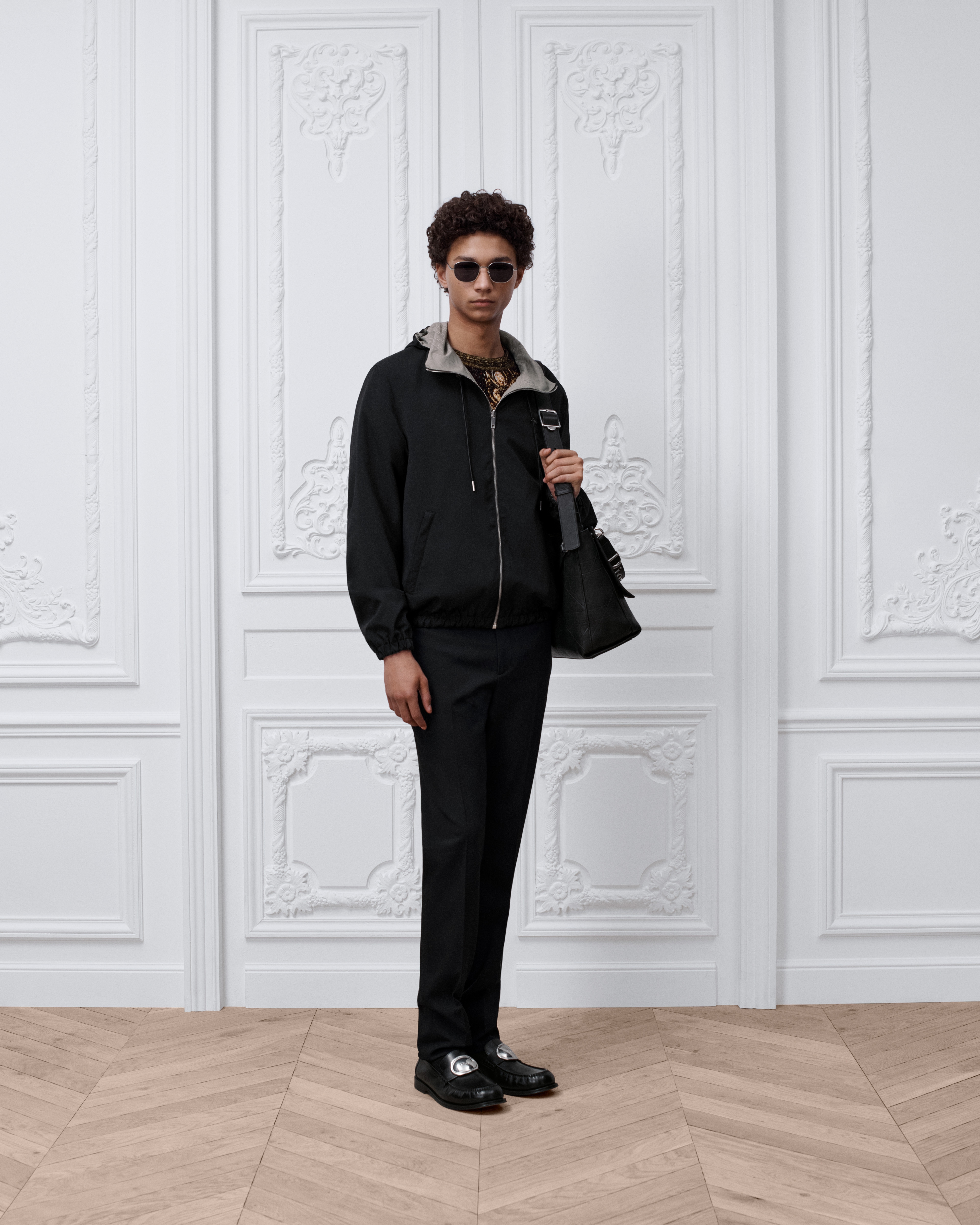 Coupe-vent réversible Dior Oblique Toile technique déperlante noire E02