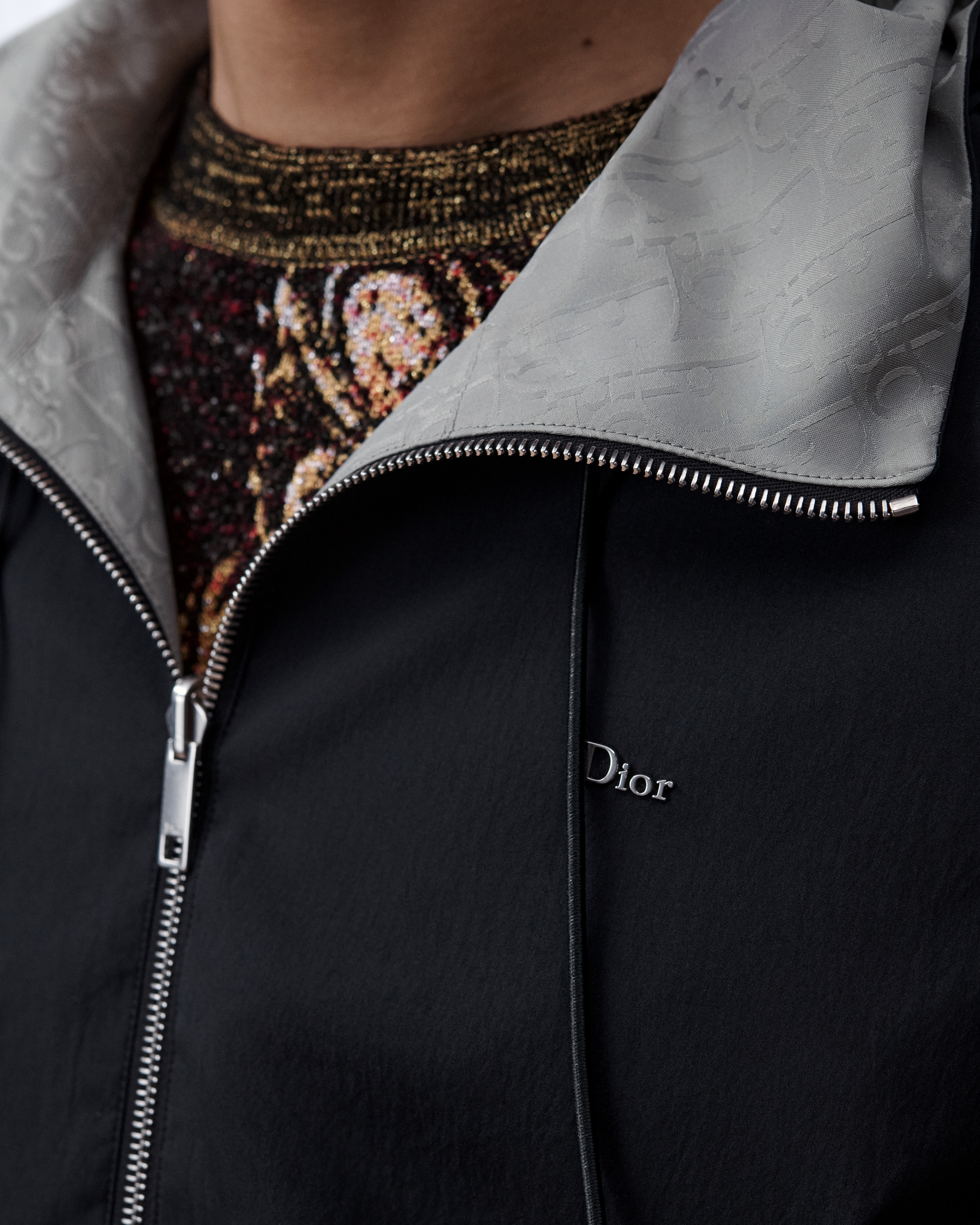 Dior Oblique Reversible Windbreaker Black Water-Repellent