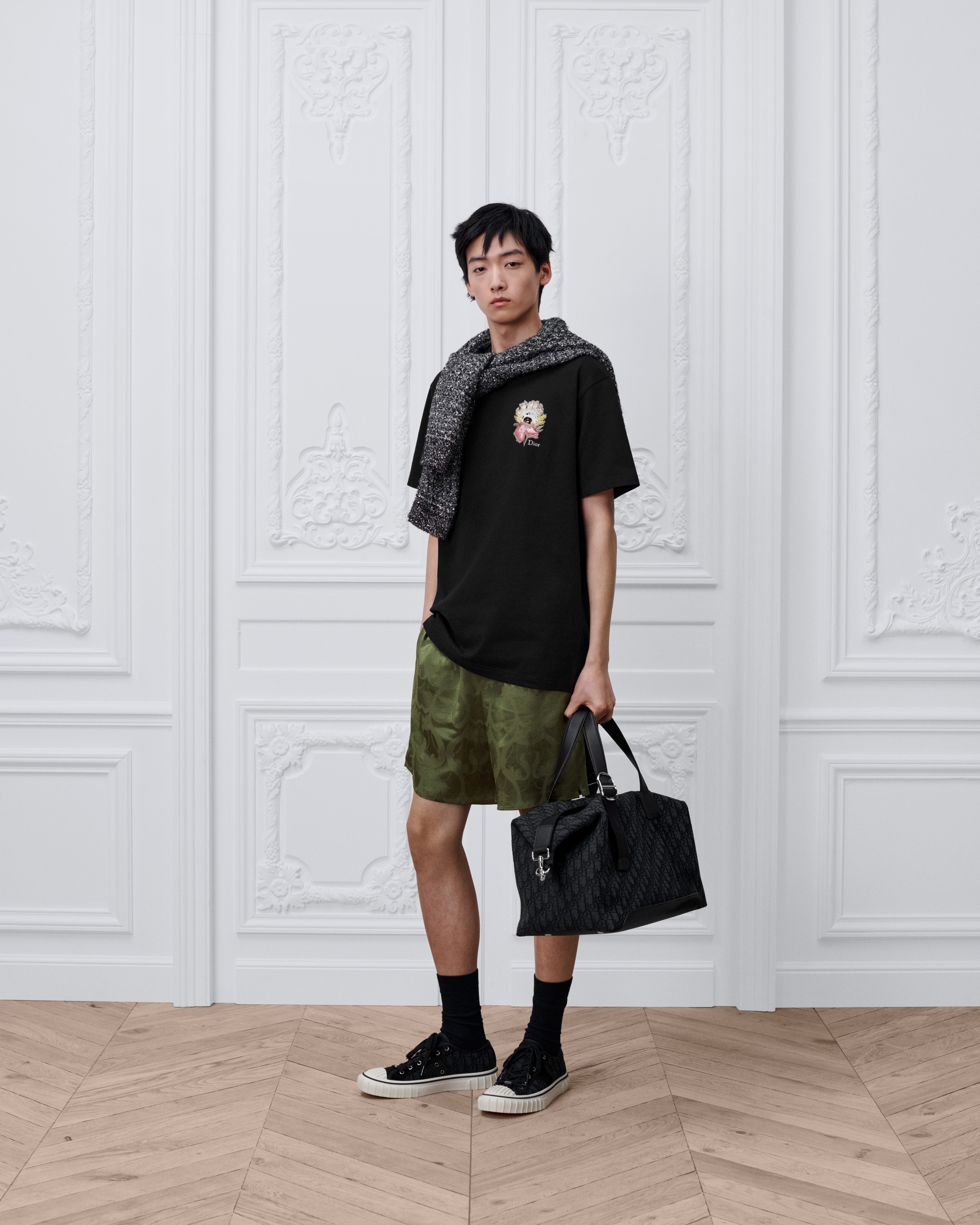 T-shirt Dior Byzance, coupe relax Jersey de coton noir E08