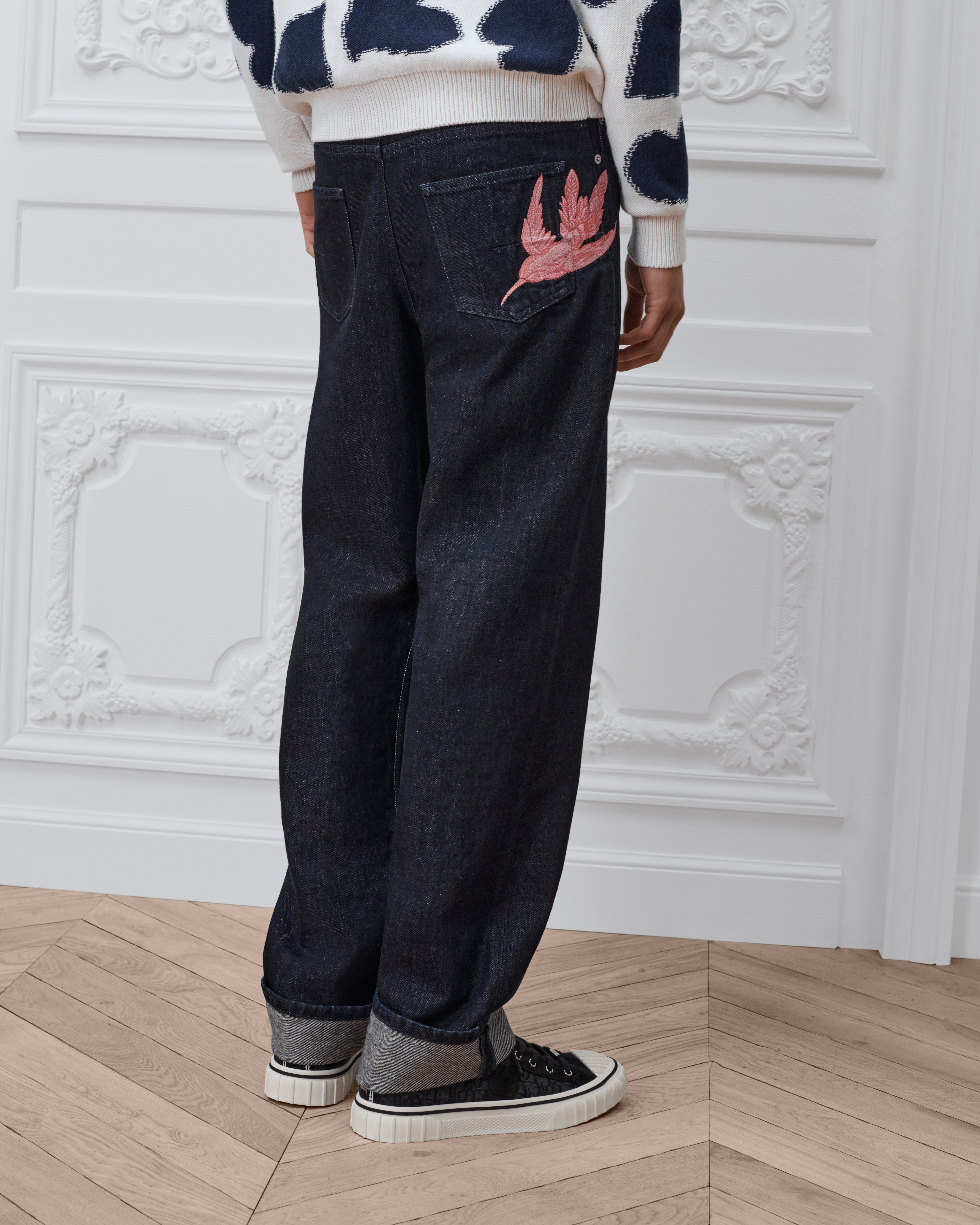 Dior Colibri Long Regular Jeans Blue Cotton Twill | DIOR