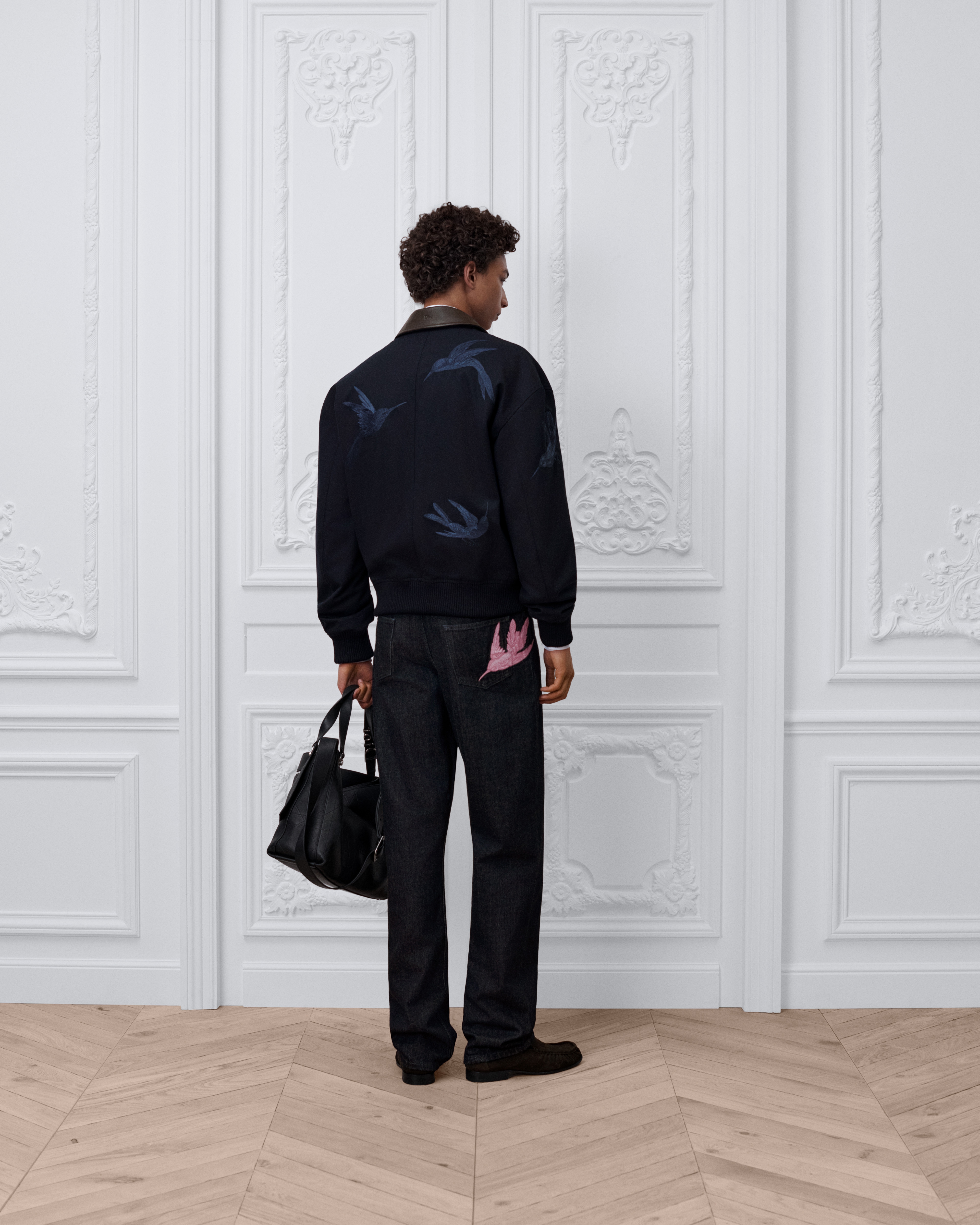 Bomber Dior Colibri Sarga de algodón azul E03