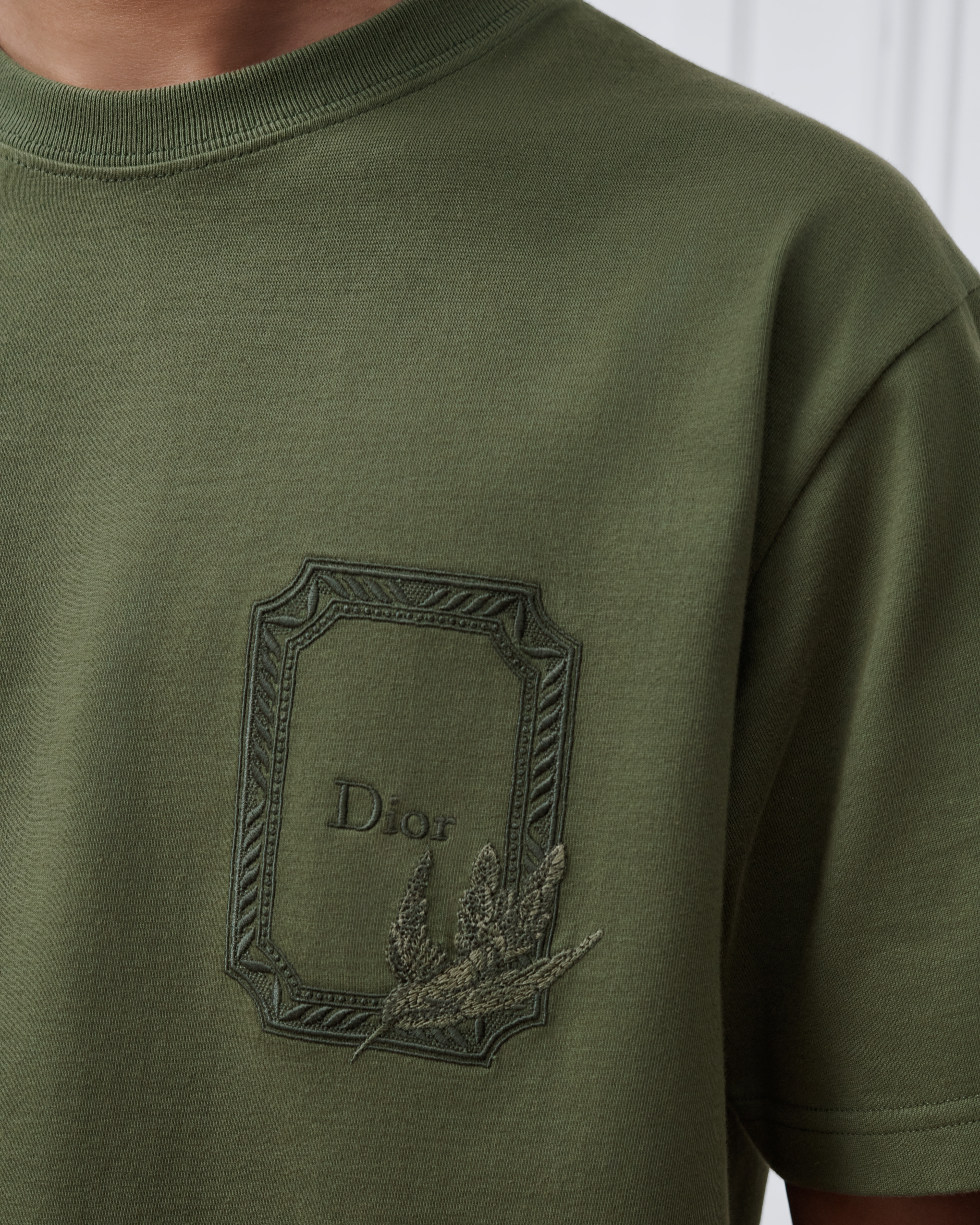 Dior Médaillon Colibri T-Shirt, Relaxed Fit Baumwolljersey in Grün E10
