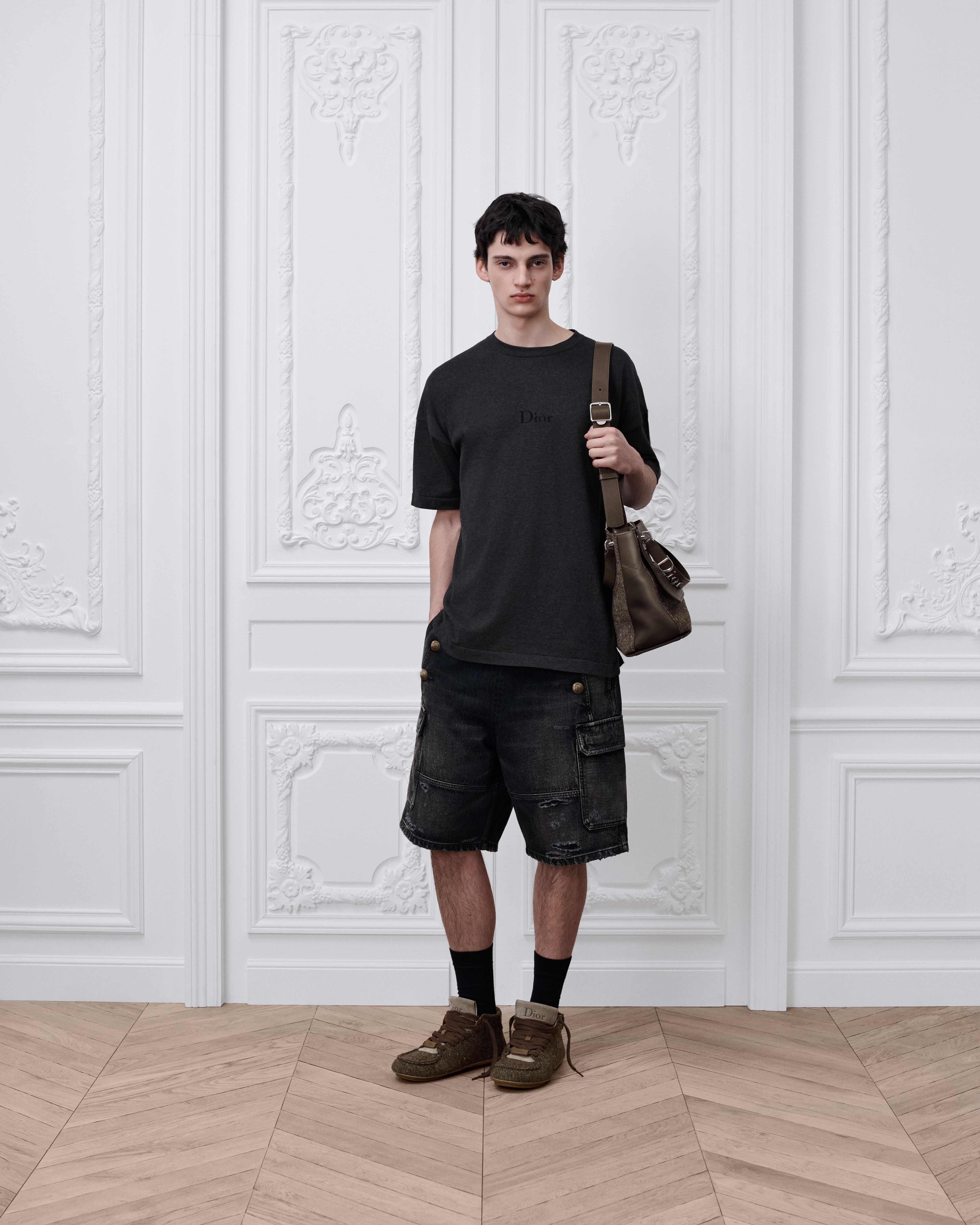 T-shirt met Dior-kenmerk, oversized-fit Gebreid van grijs katoen E08