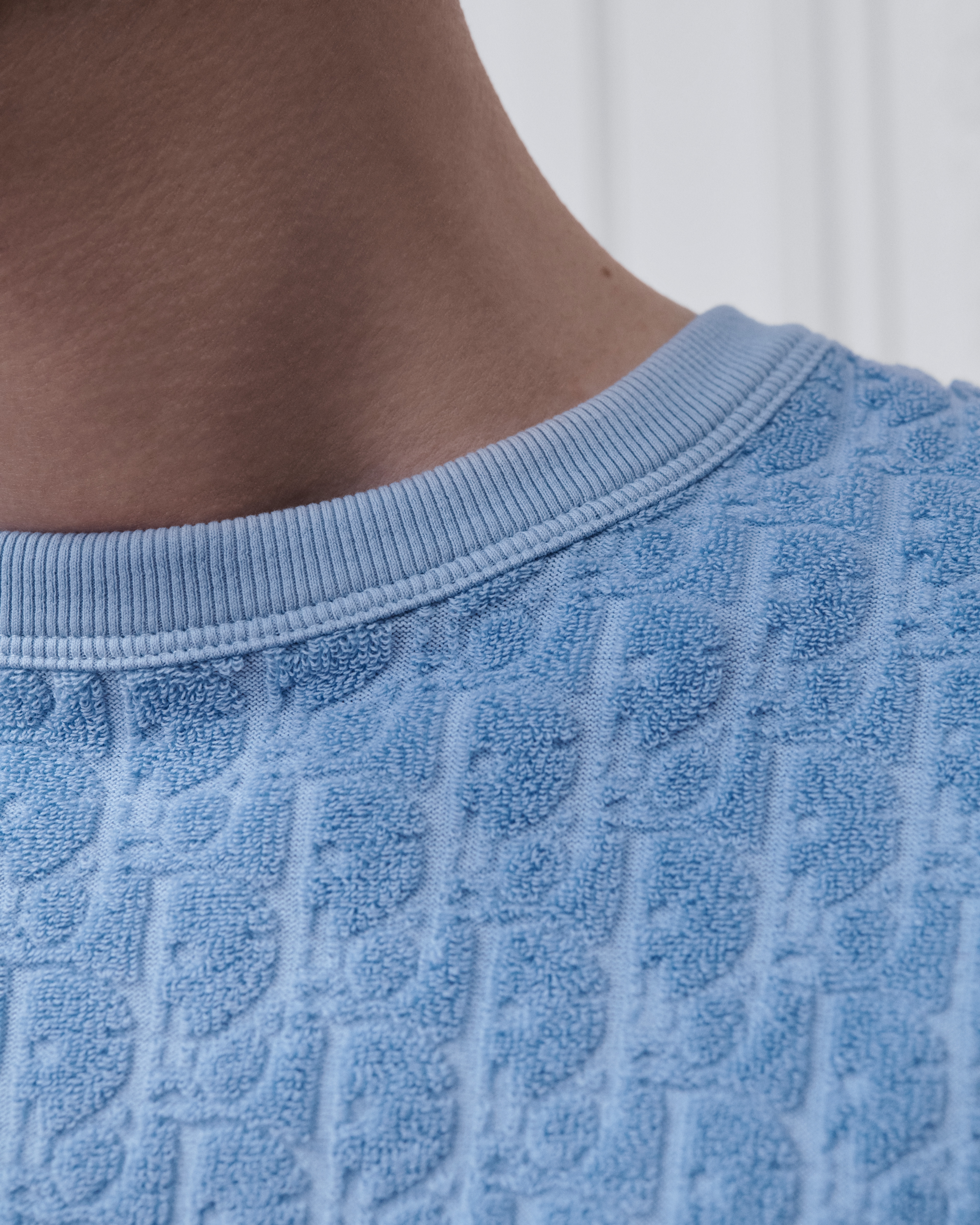 Dior Oblique T-Shirt, Relaxed Fit Blue Cotton Terry E10