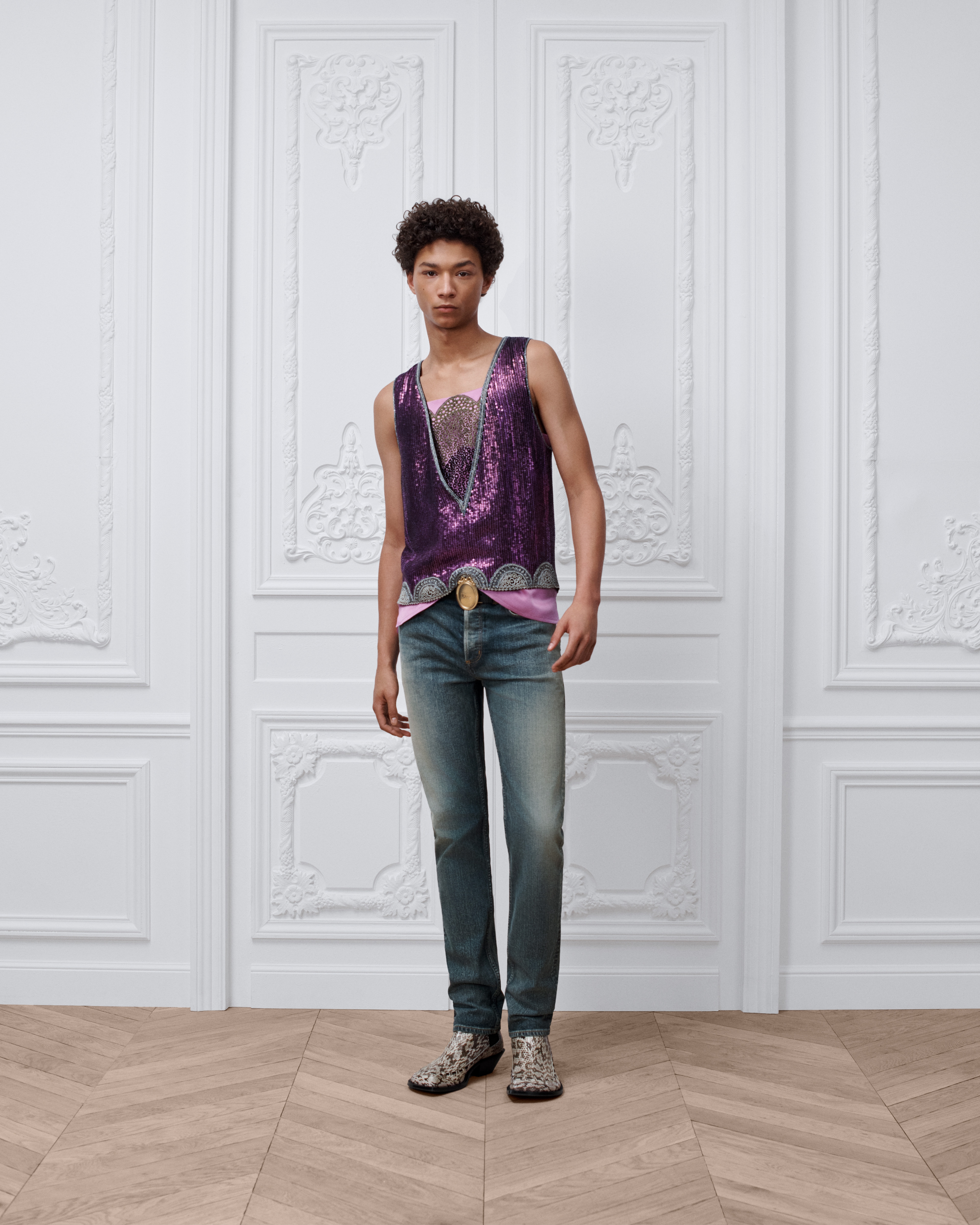 Lange skinny jeans Blauwe keperstof van een katoenblend E08