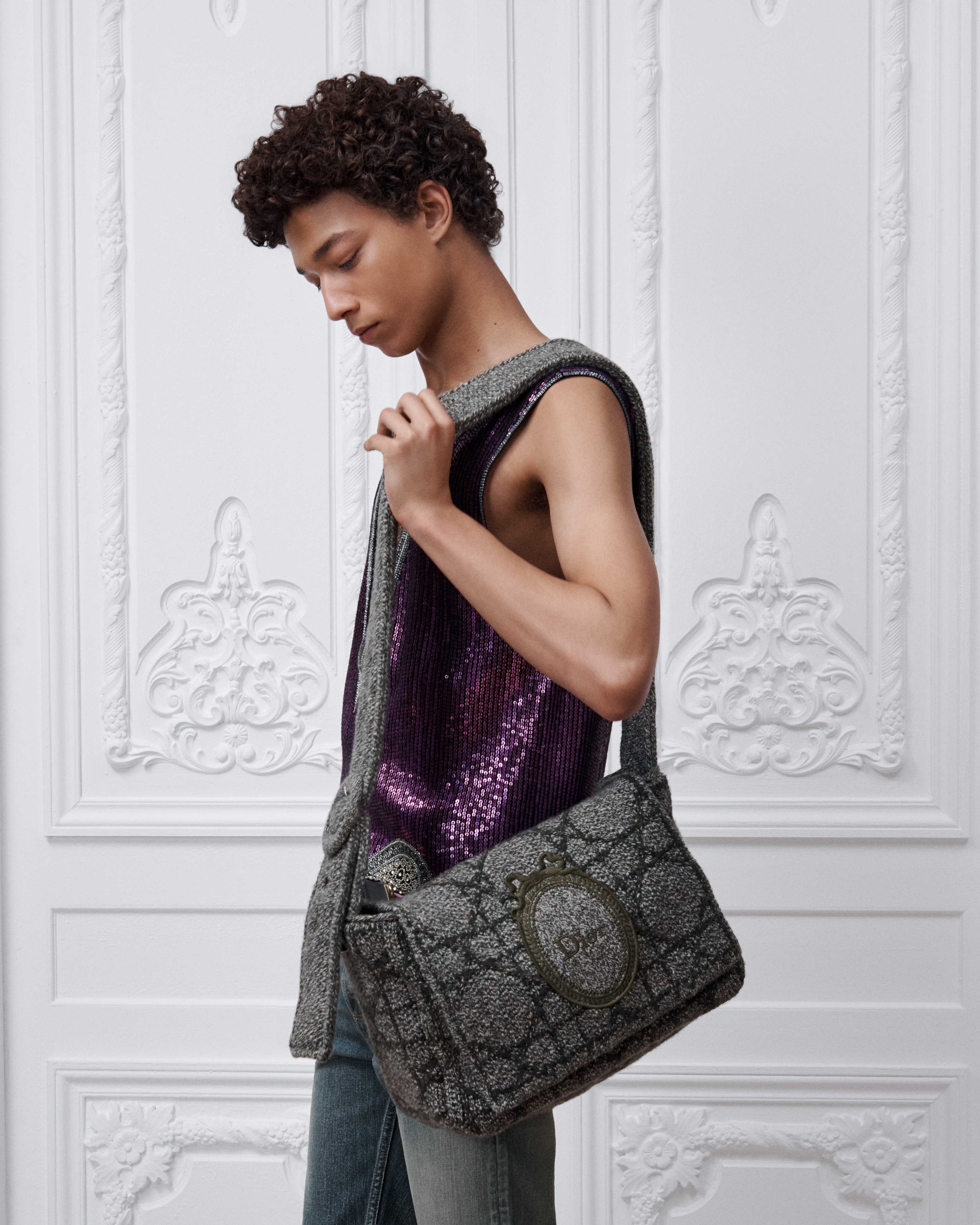Mittelgroße Dior Médaillon Messenger Tasche mit Umschlagklappe