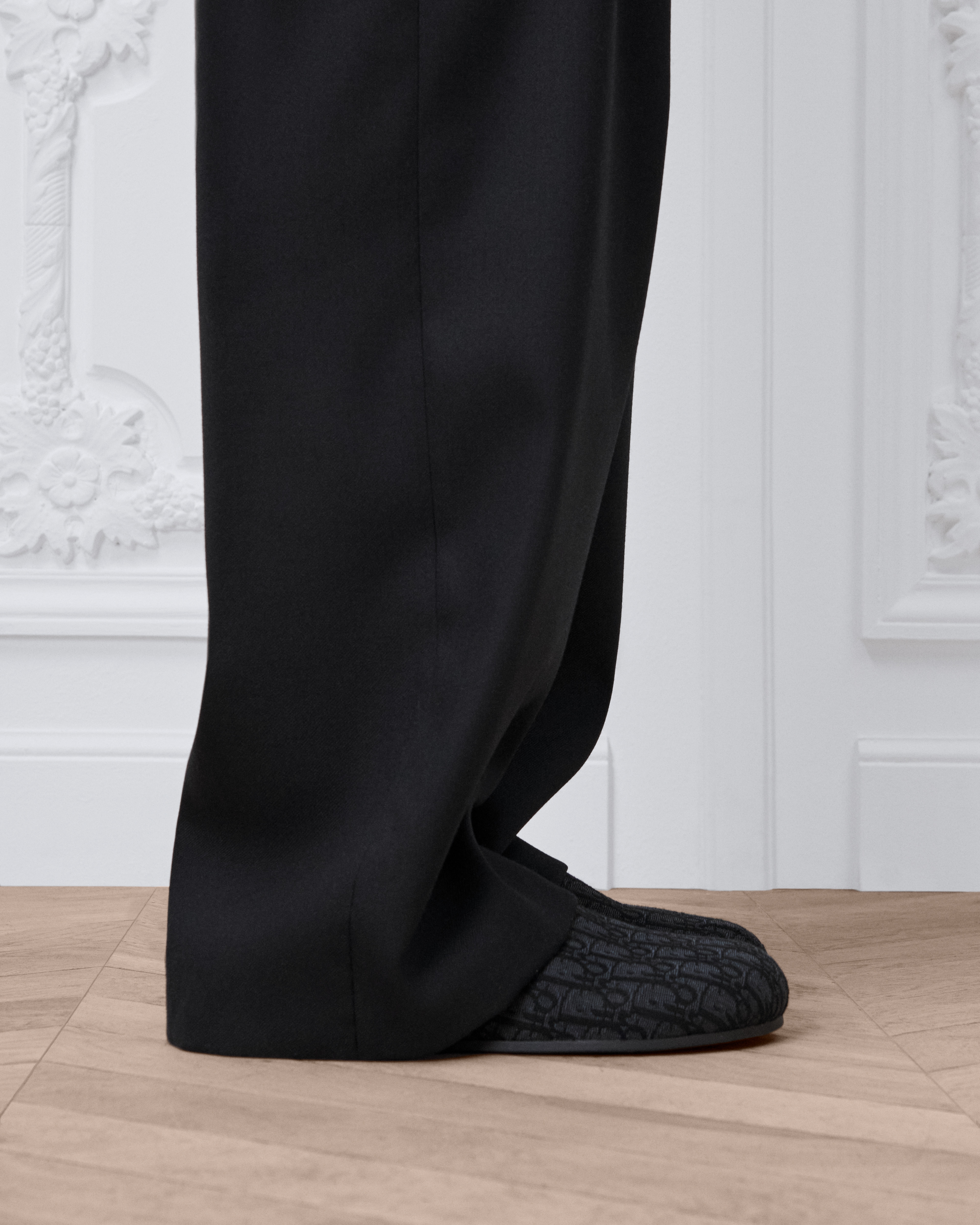 Mule Dior Aqua Toile jacquard Dior Oblique noir E23