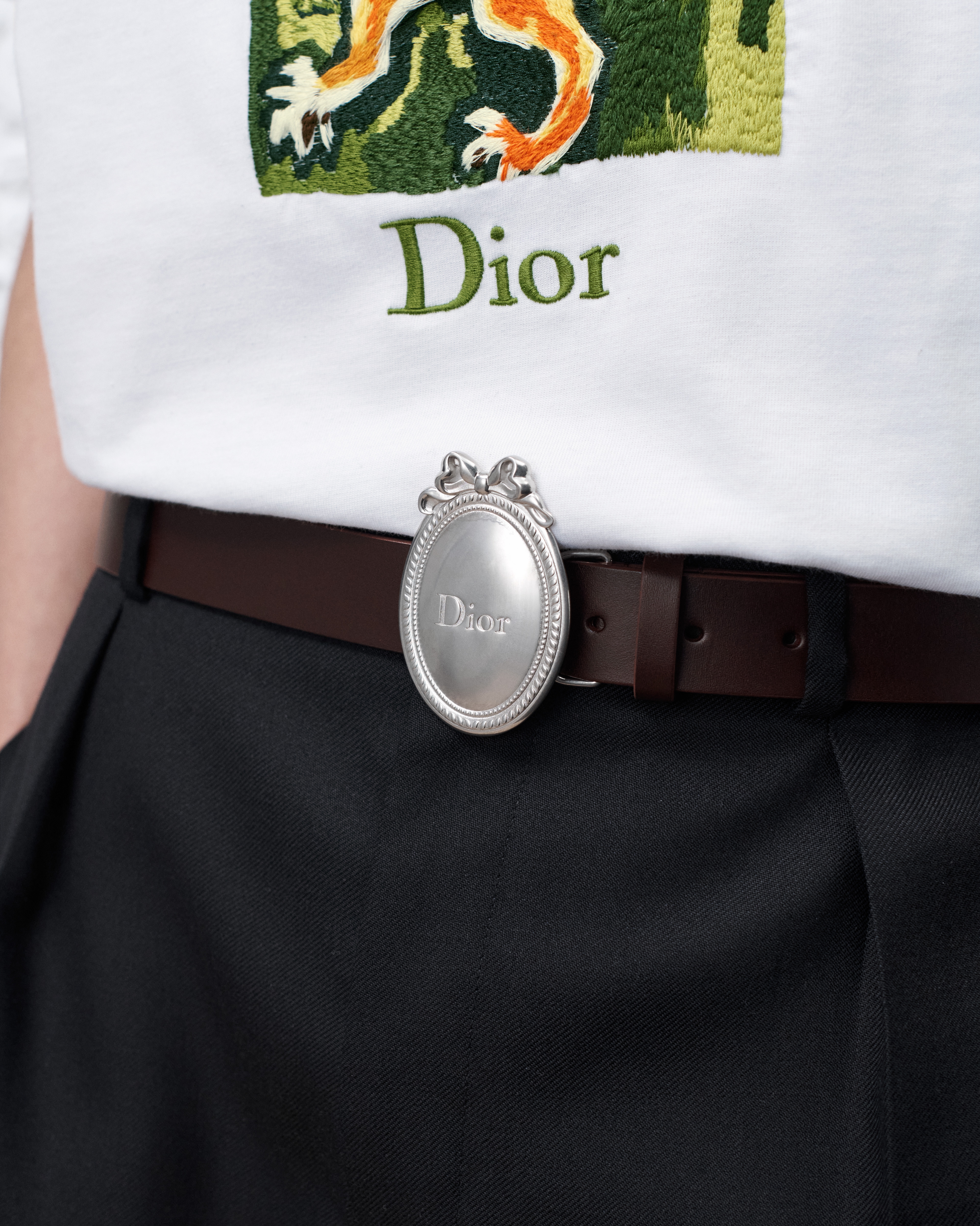 Dior Médaillon Belt Brown Smooth Calfskin, 30 MM E45