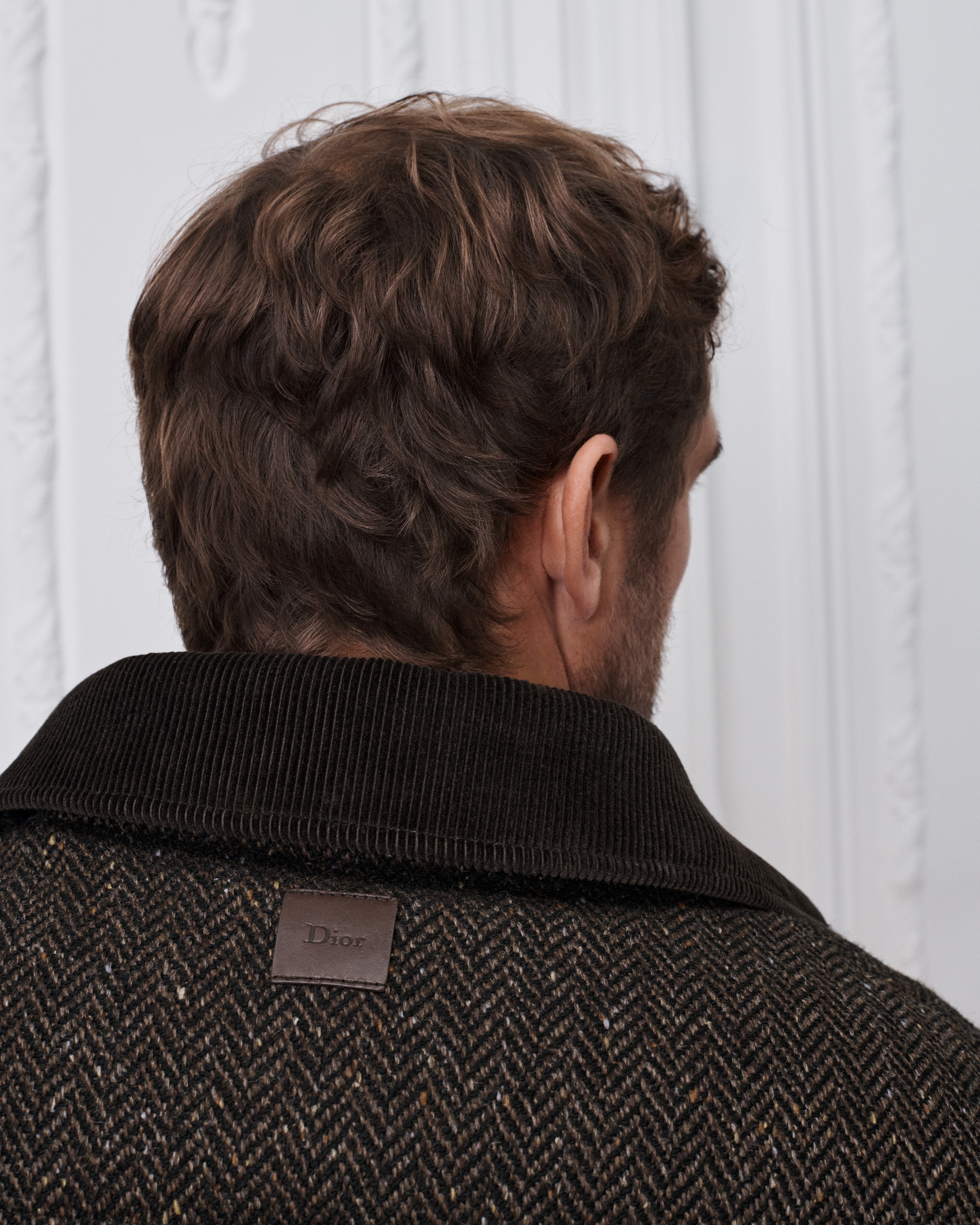 Dior Icons Down Jacket Brown Herringbone Virgin Wool Tweed | DIOR AE