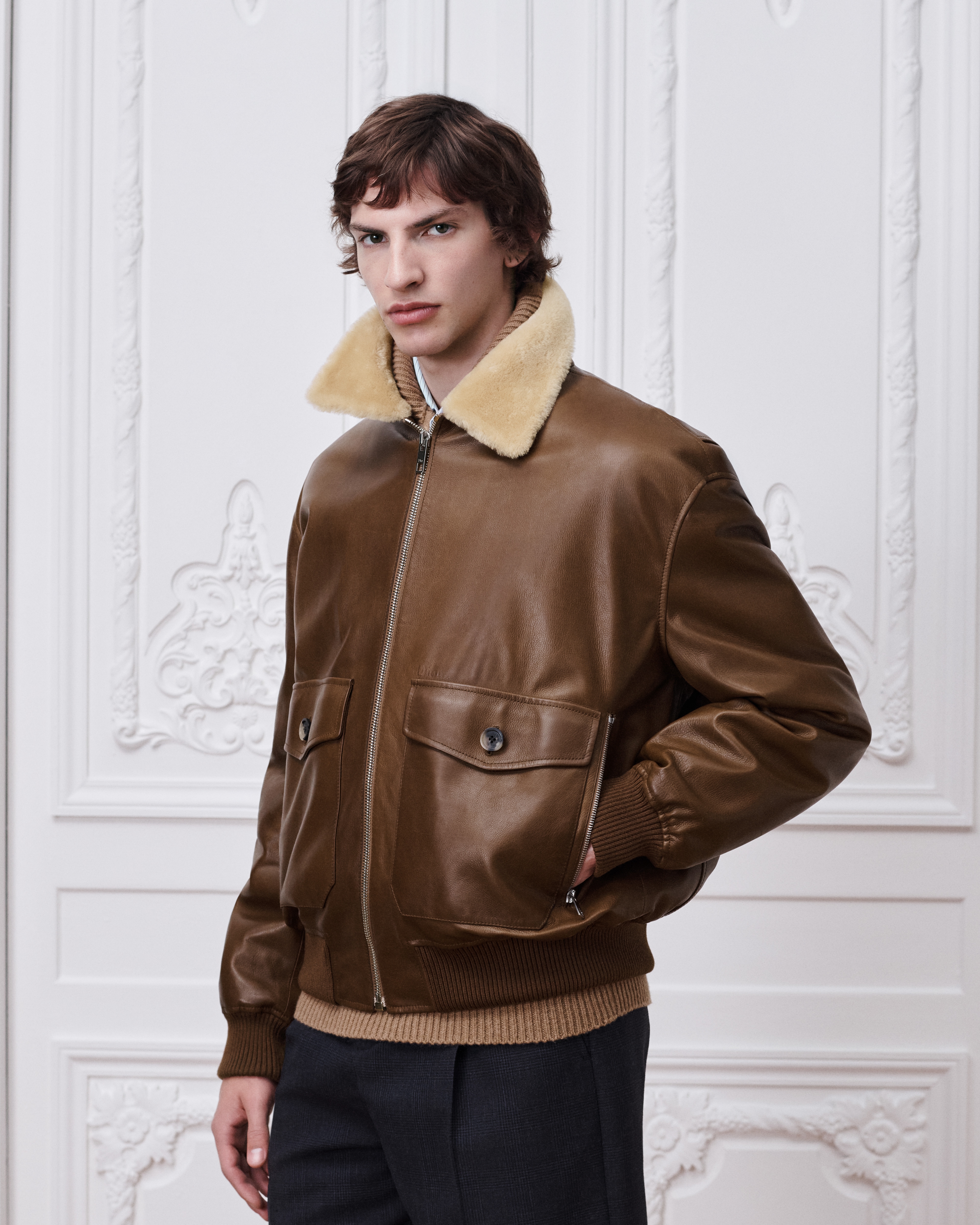 Aviator Jacket Brown Calfskin E01